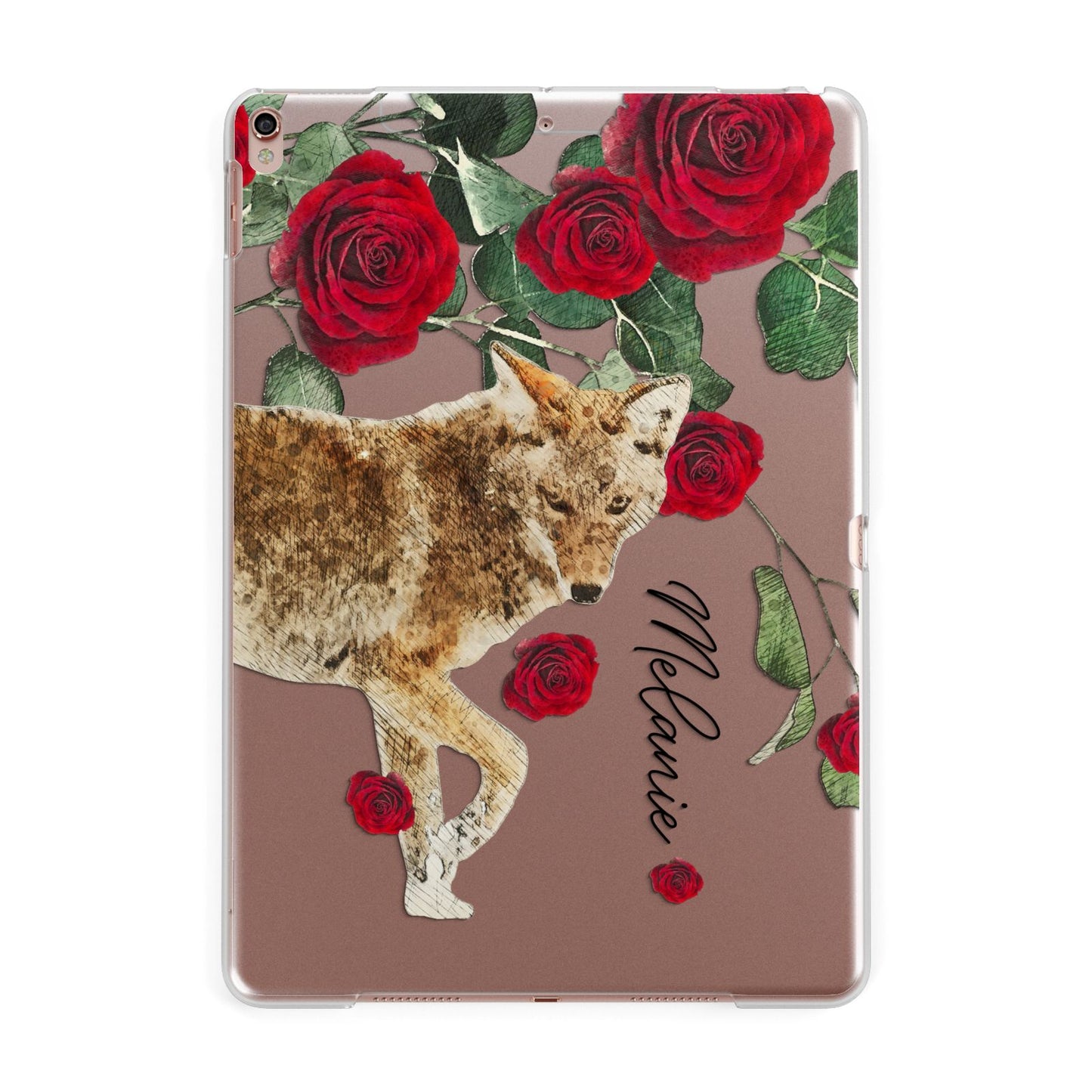 Personalised Name Wolf Apple iPad Rose Gold Case