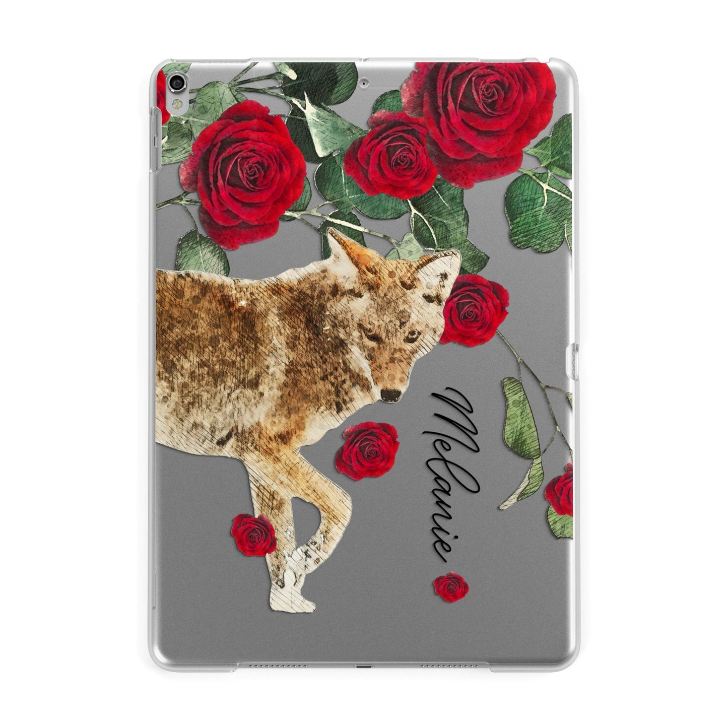 Personalised Name Wolf Apple iPad Silver Case