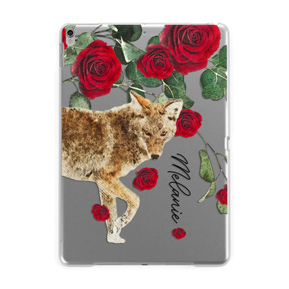 Personalised Name Wolf Apple iPad Silver Case