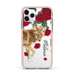 Personalised Name Wolf Apple iPhone 11 Pro in Silver with Pink Impact Case