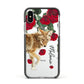 Personalised Name Wolf Apple iPhone Xs Impact Case Black Edge on Silver Phone