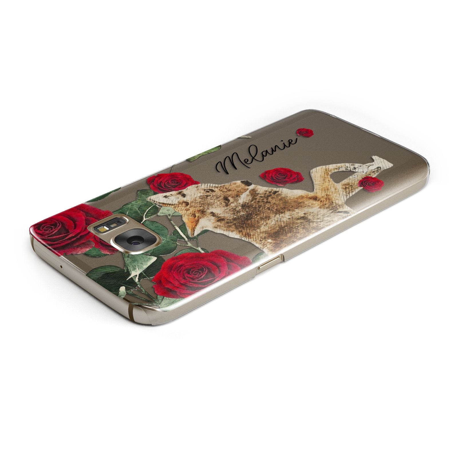 Personalised Name Wolf Samsung Galaxy Case Top Cutout