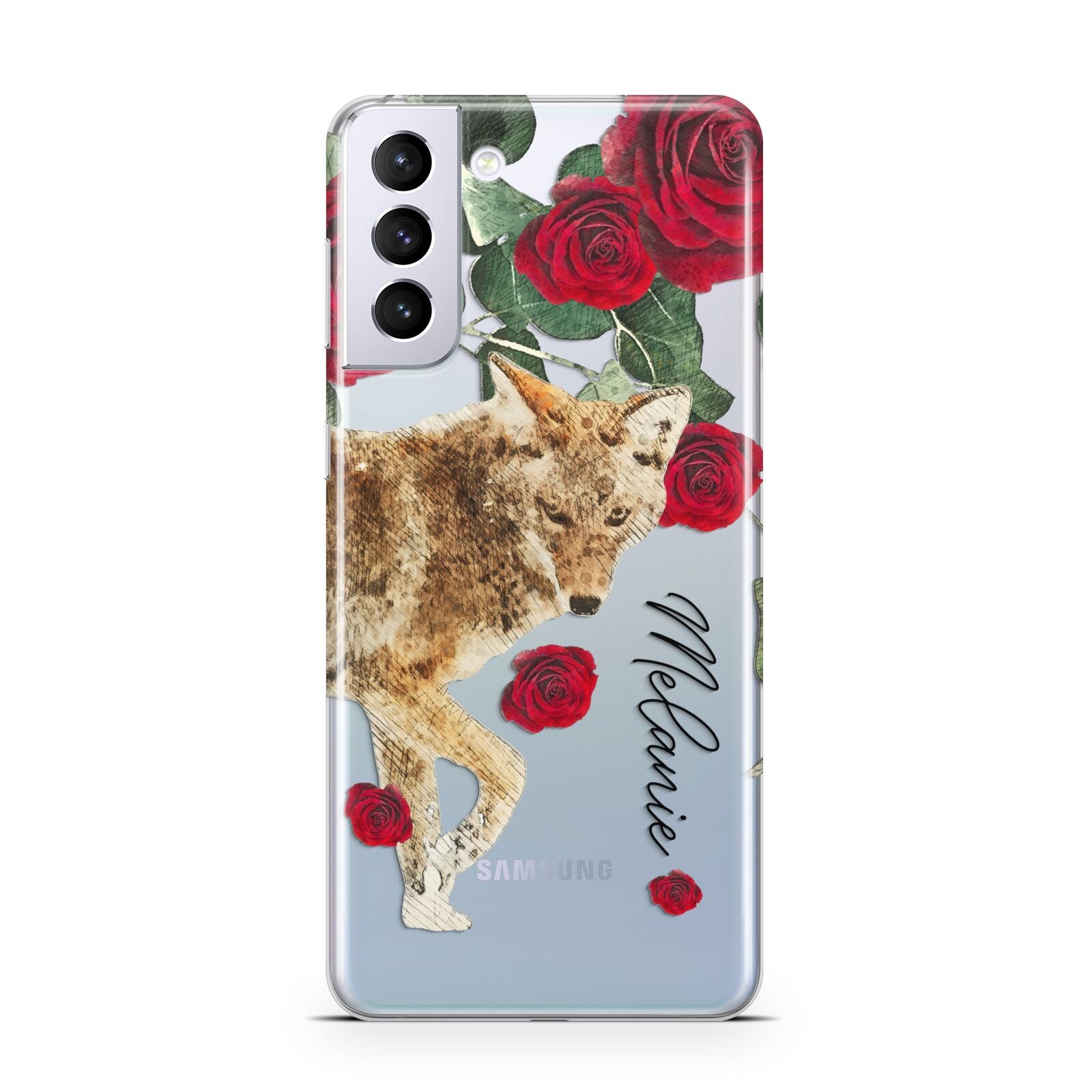 Personalised Name Wolf Samsung S21 Plus Phone Case