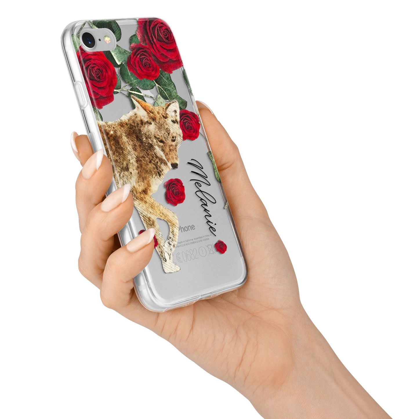 Personalised Name Wolf iPhone 7 Bumper Case on Silver iPhone Alternative Image