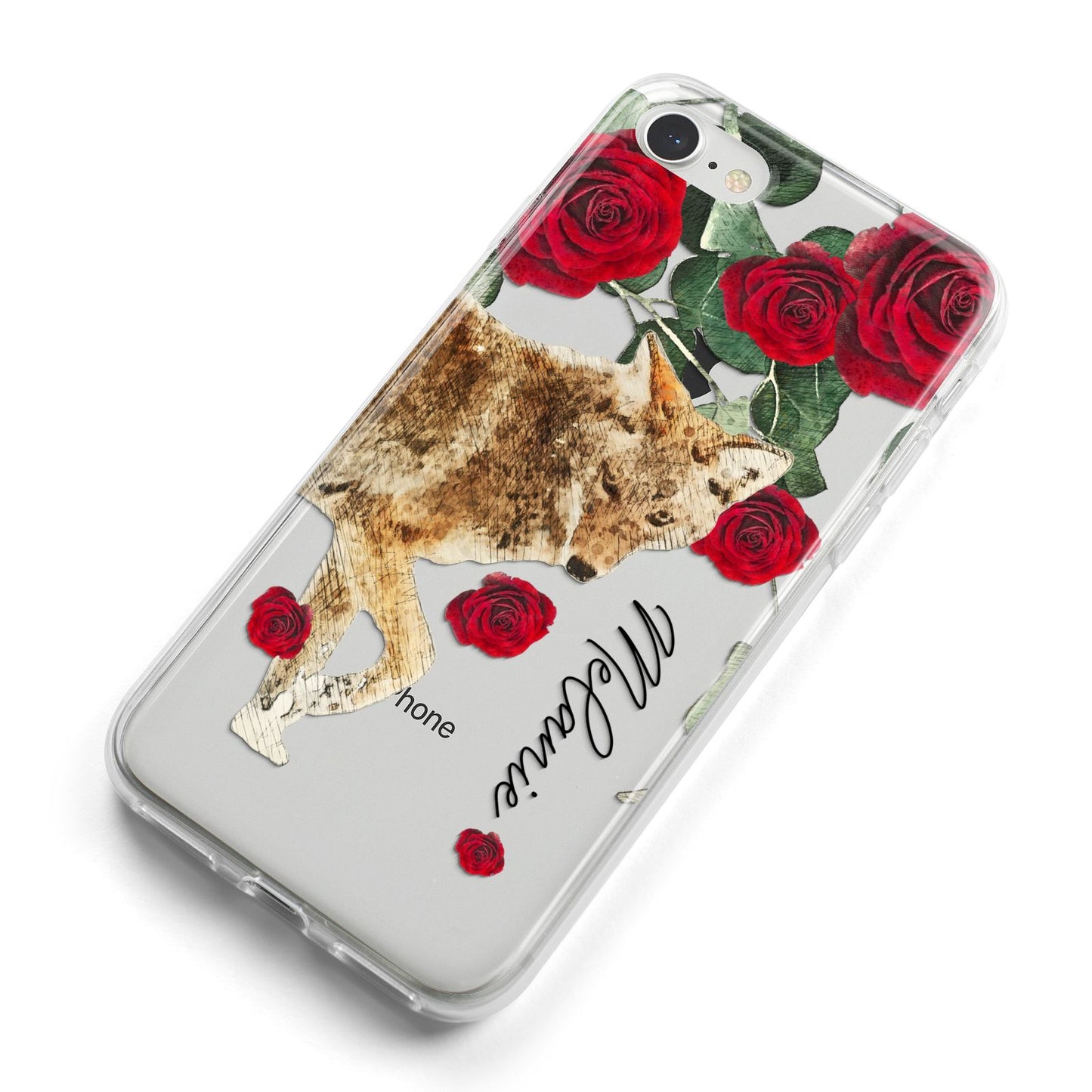 Personalised Name Wolf iPhone 8 Bumper Case on Silver iPhone Alternative Image