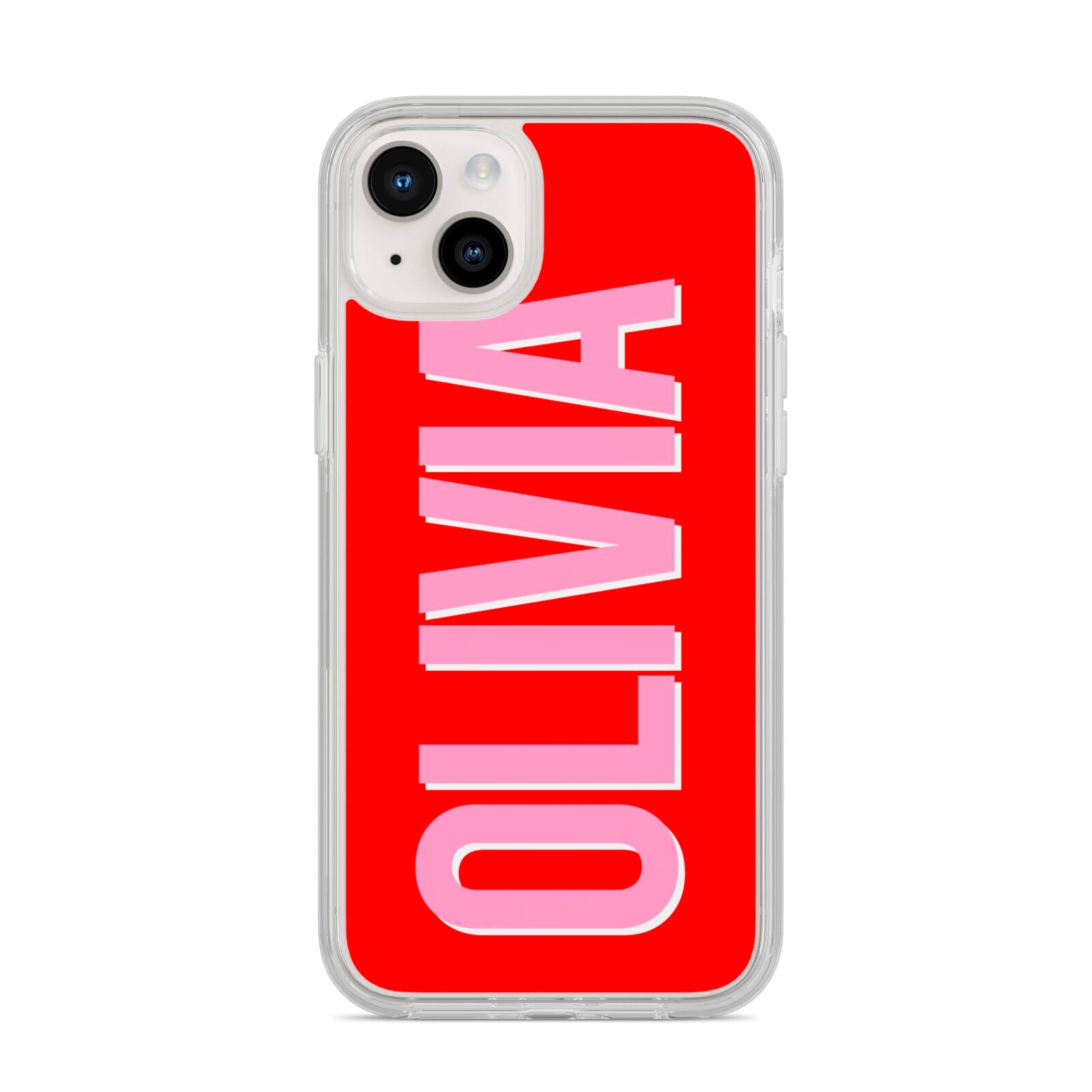 Personalised Name iPhone 14 Plus Clear Tough Case Starlight