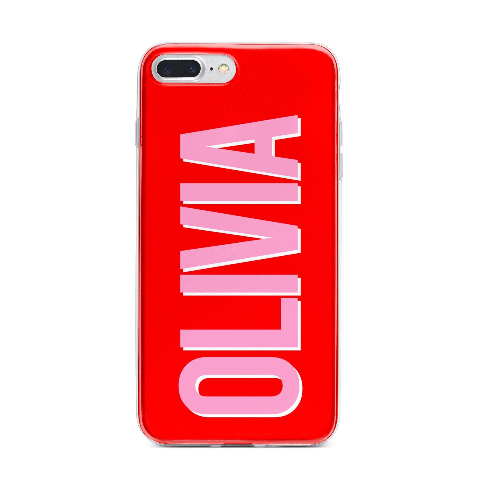 Personalised Name iPhone 7 Plus Bumper Case on Silver iPhone