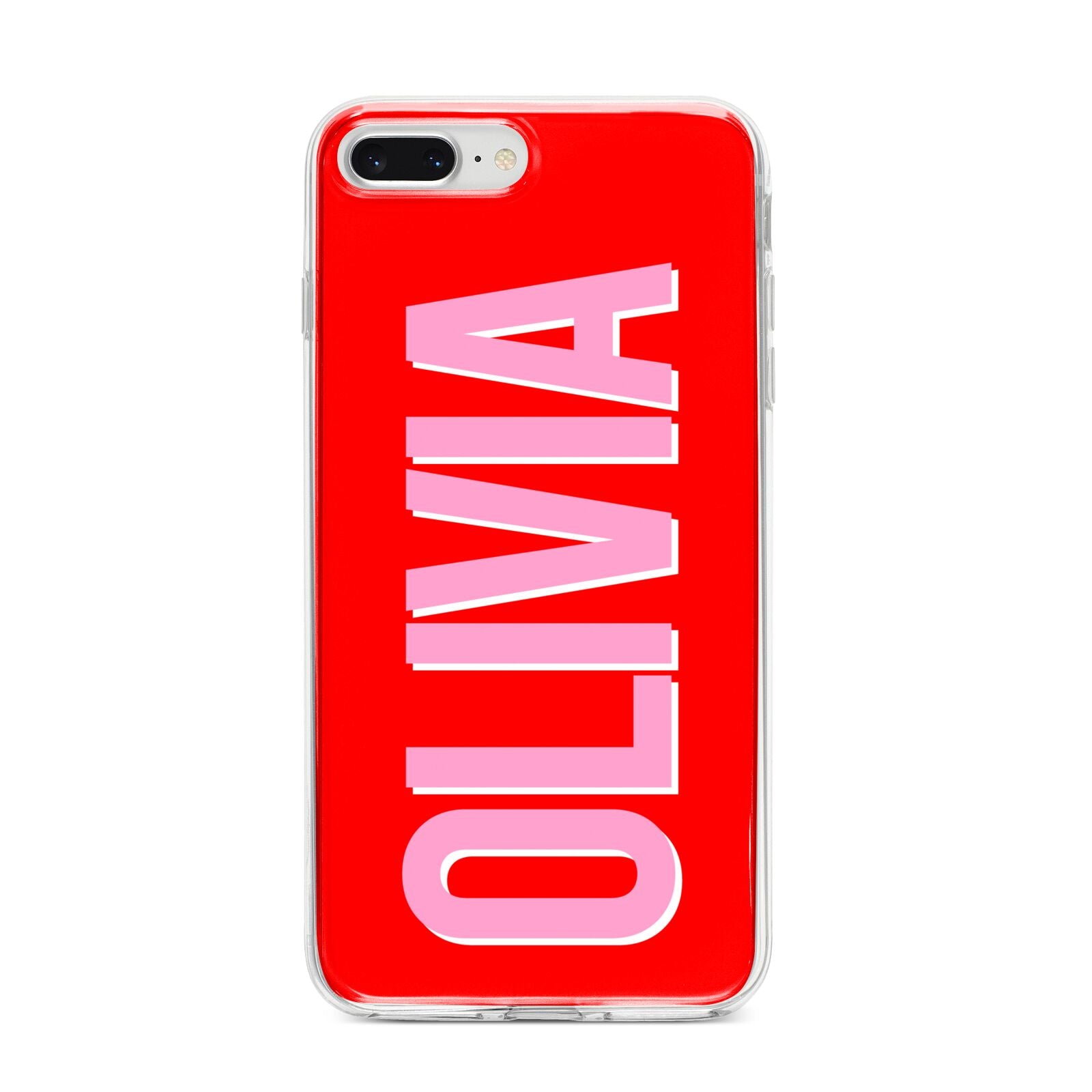 Personalised Name iPhone 8 Plus Bumper Case on Silver iPhone