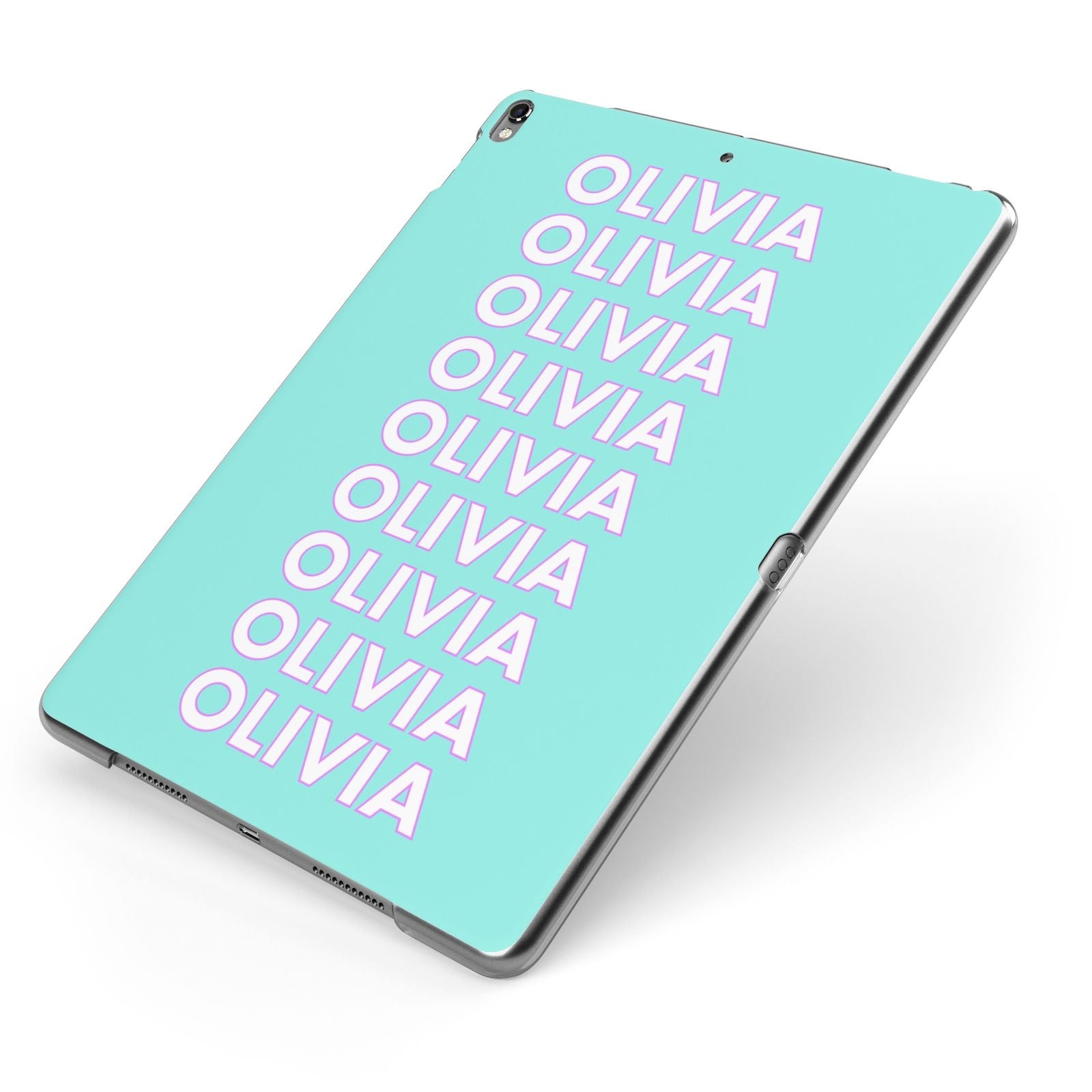 Personalised Names Apple iPad Case on Grey iPad Side View
