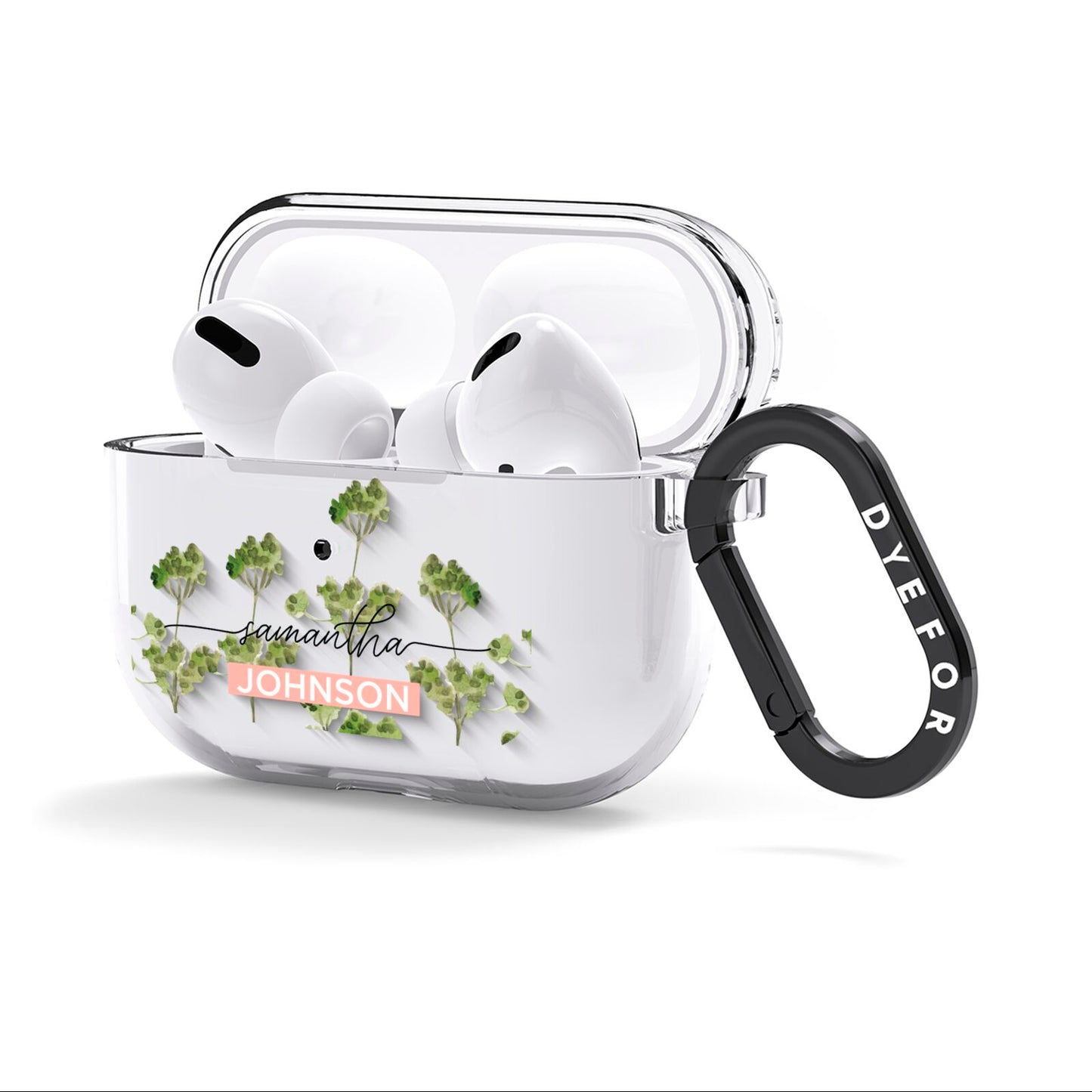 Personalised Names Flowers AirPods Clear Case 3rd Gen Side Image