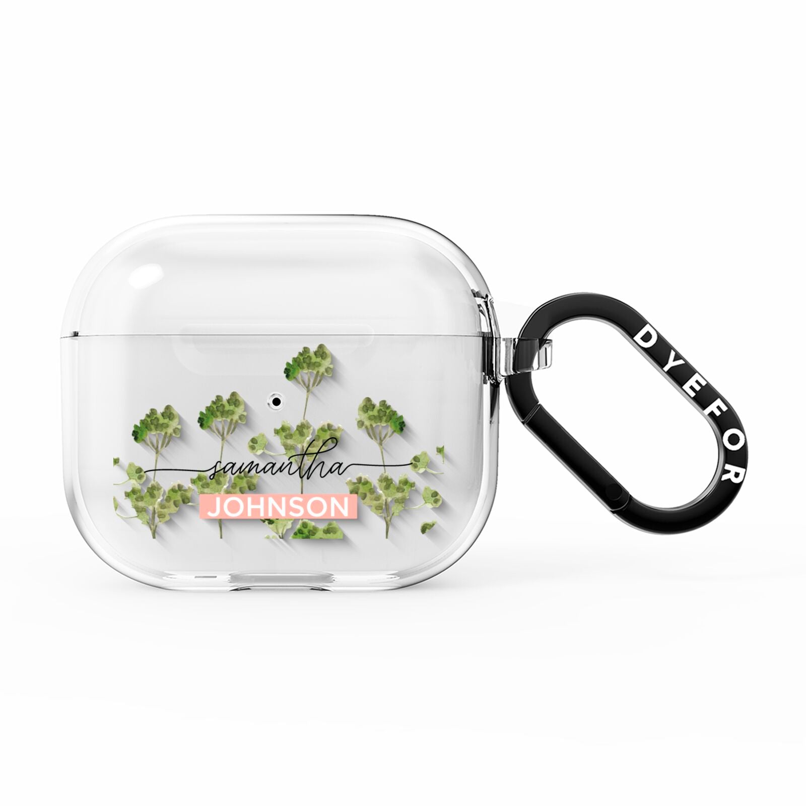 Personalised Names Flowers AirPods Clear Case 3rd Gen