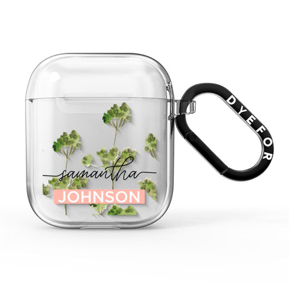 Personalised Names Flowers AirPods Clear Case