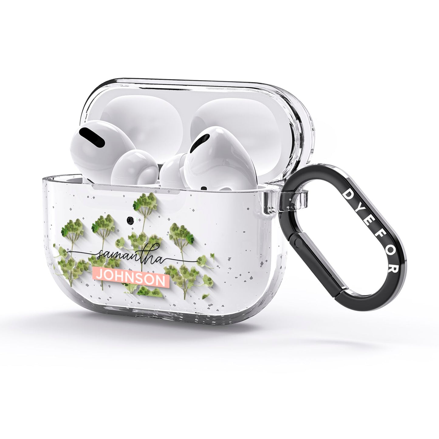 Personalised Names Flowers AirPods Glitter Case 3rd Gen Side Image