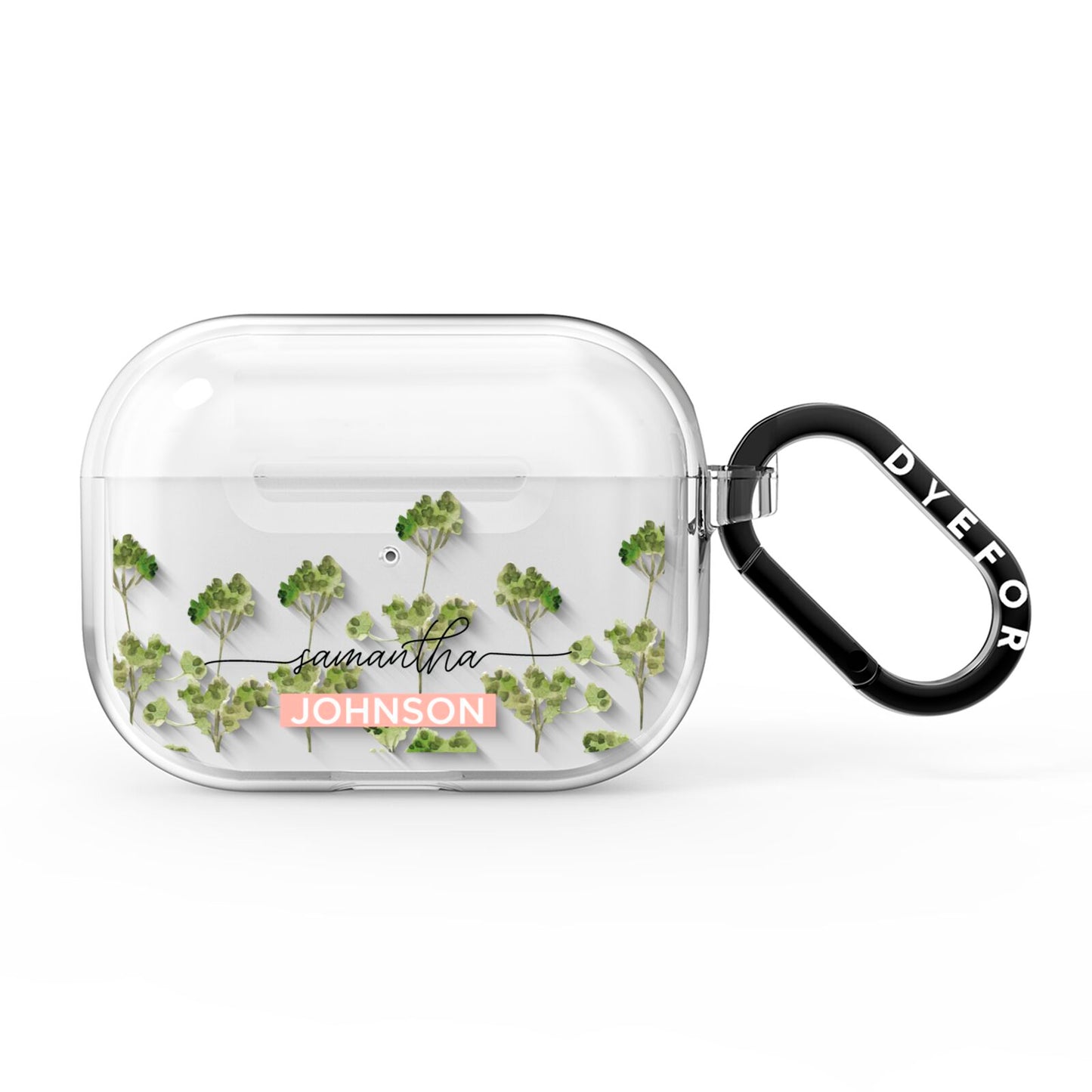 Personalised Names Flowers AirPods Pro Clear Case