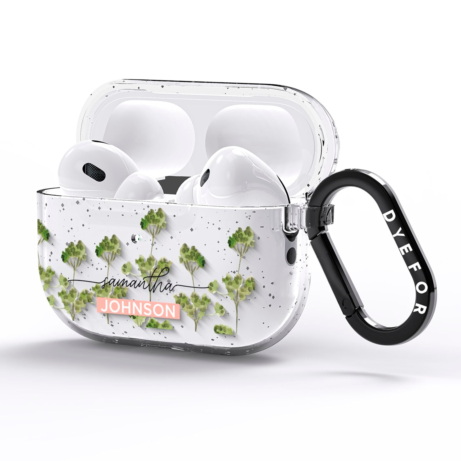 Personalised Names Flowers AirPods Pro Glitter Case Side Image