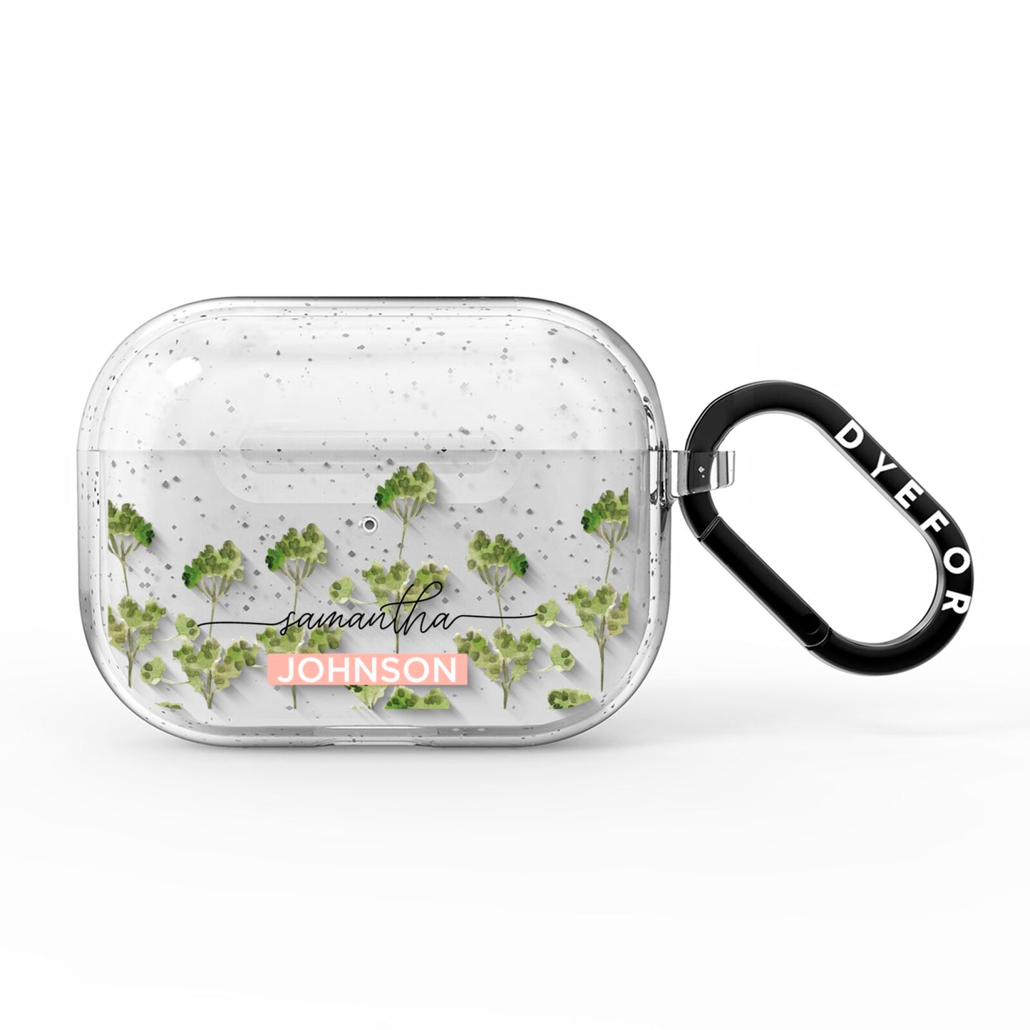 Personalised Names Flowers AirPods Pro Glitter Case