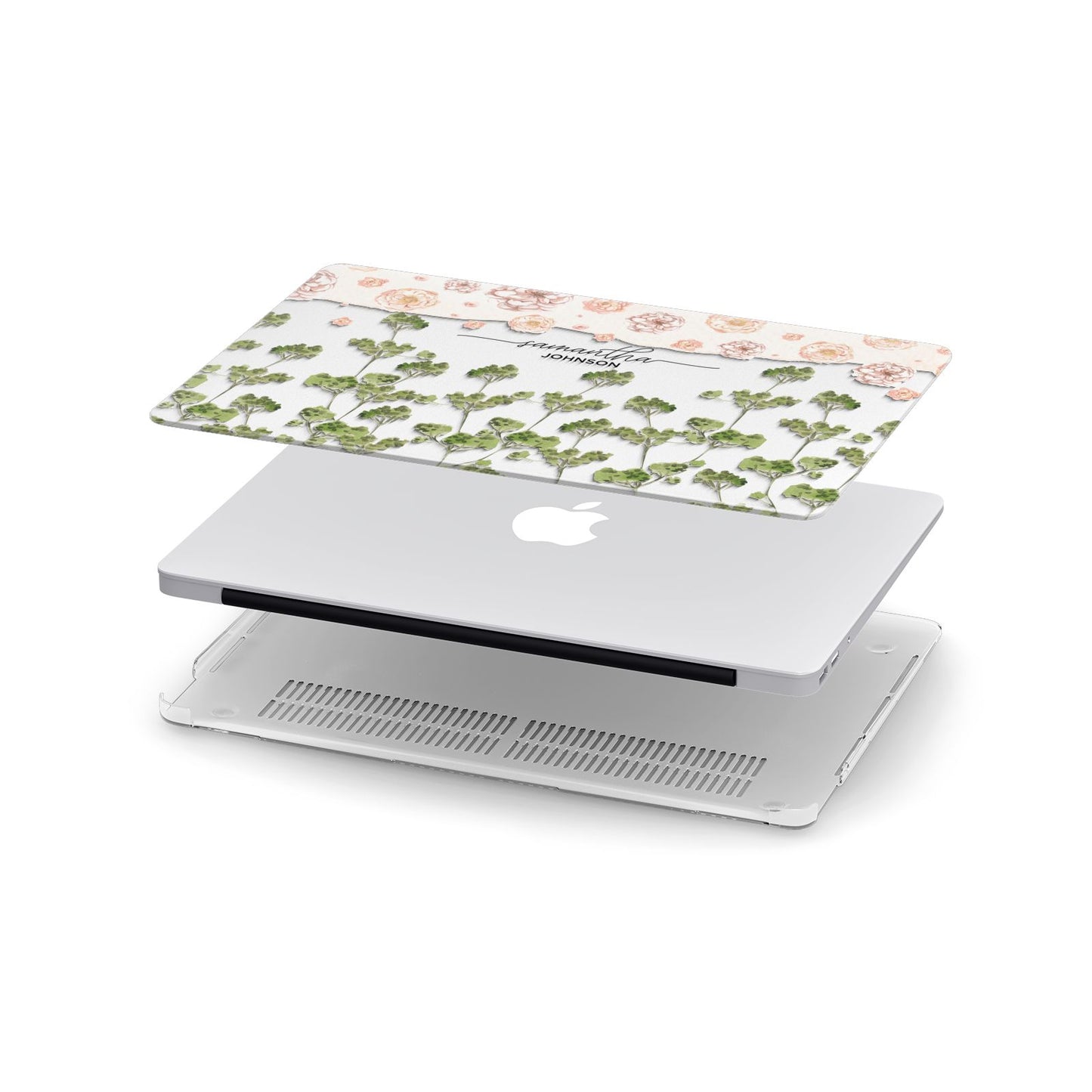 Personalised Names Flowers Apple MacBook Case in Detail