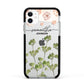 Personalised Names Flowers Apple iPhone 11 in White with Black Impact Case