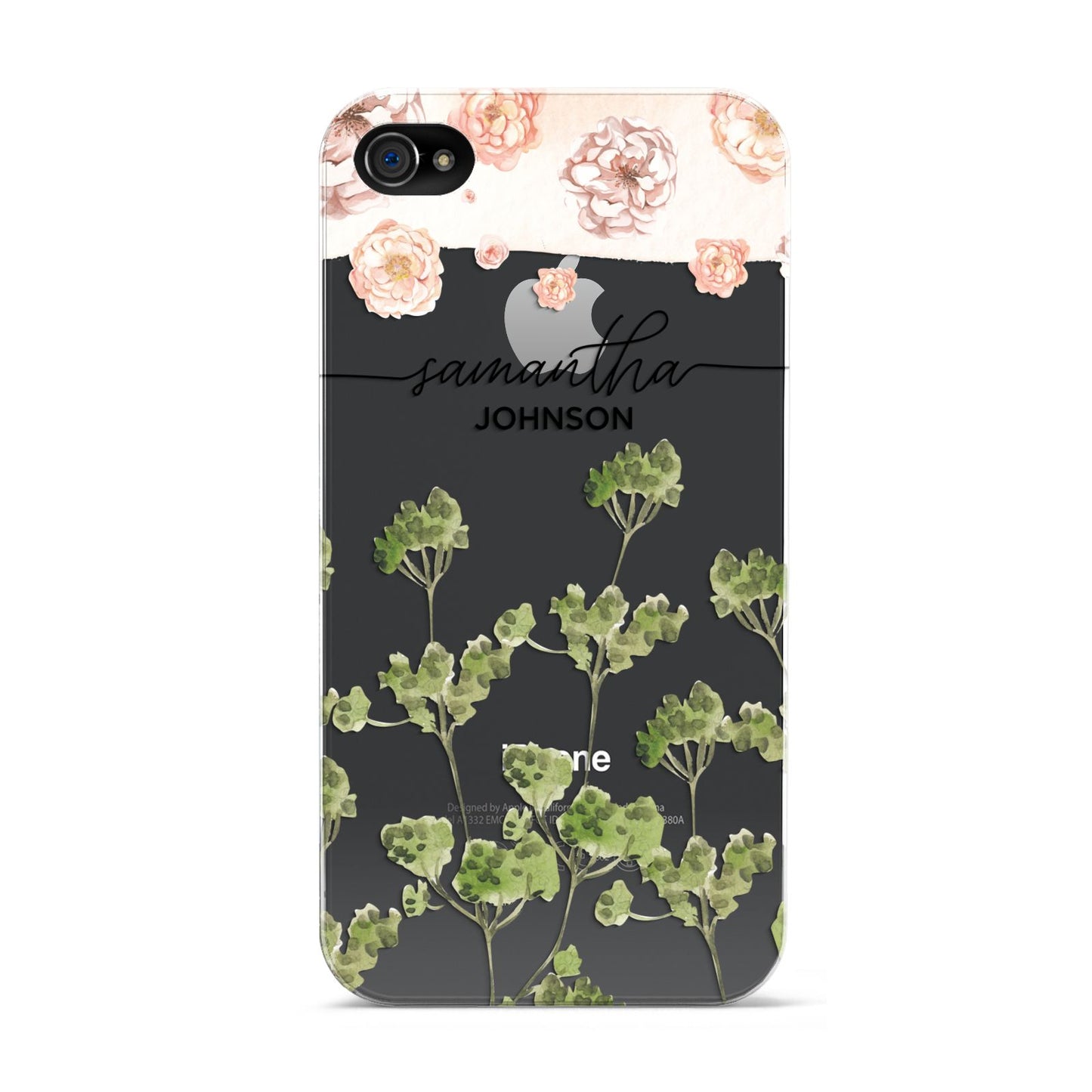 Personalised Names Flowers Apple iPhone 4s Case