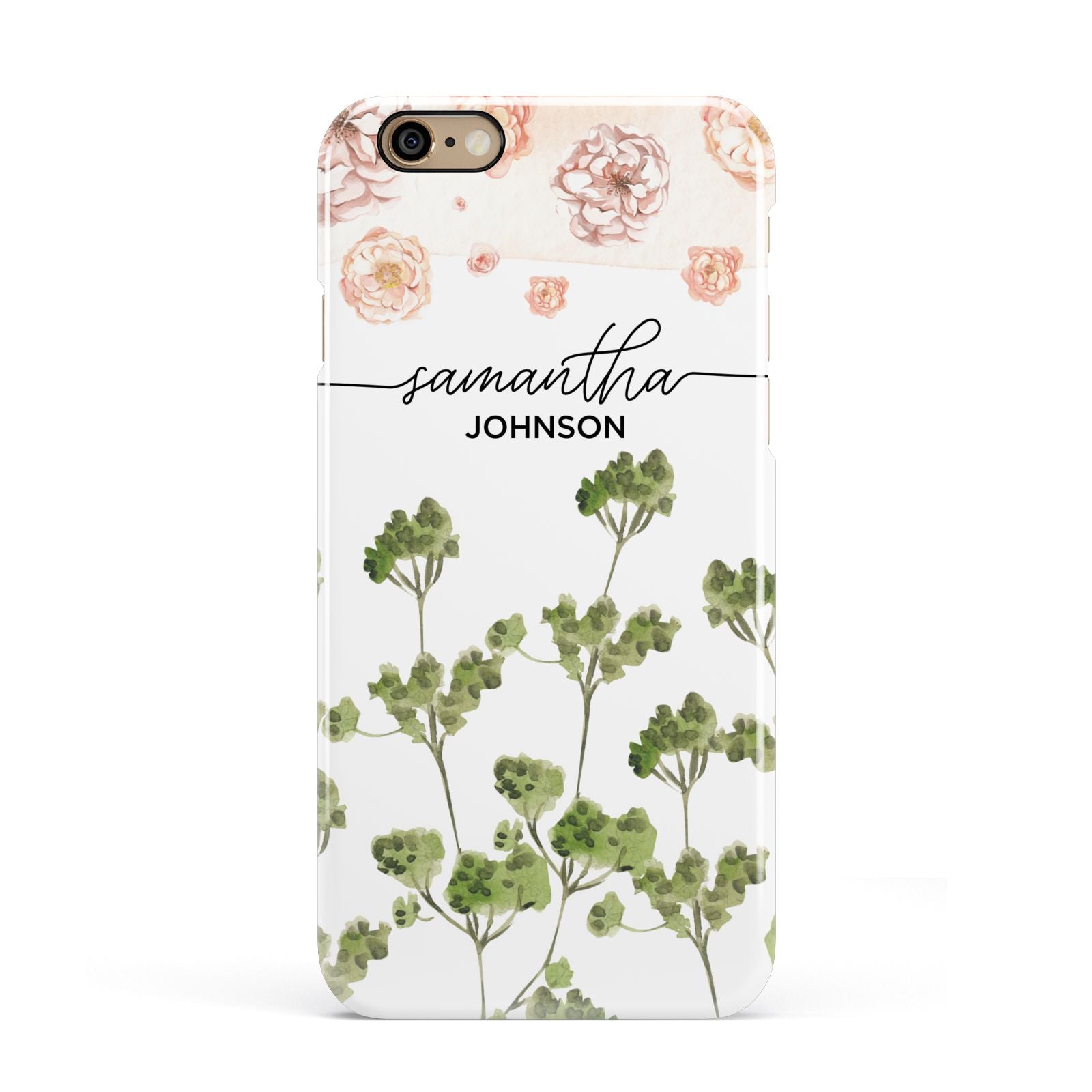 Personalised Names Flowers Apple iPhone 6 3D Snap Case