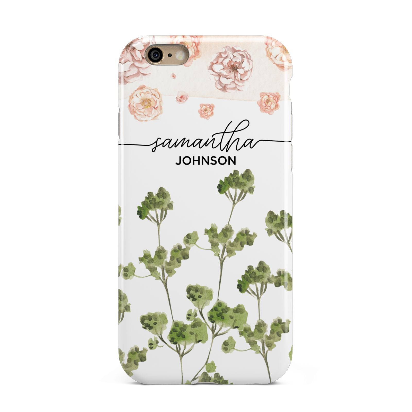 Personalised Names Flowers Apple iPhone 6 3D Tough Case