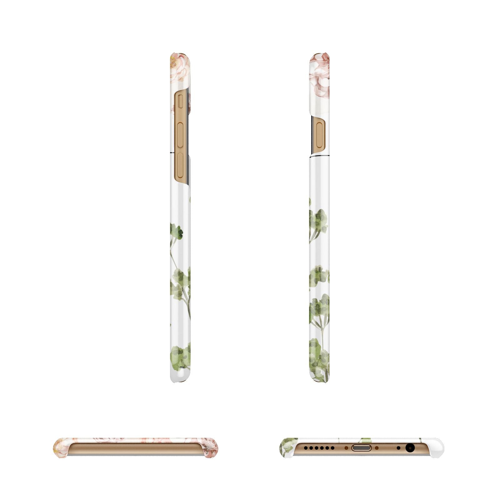 Personalised Names Flowers Apple iPhone 6 3D Wrap Snap Case Angled Images