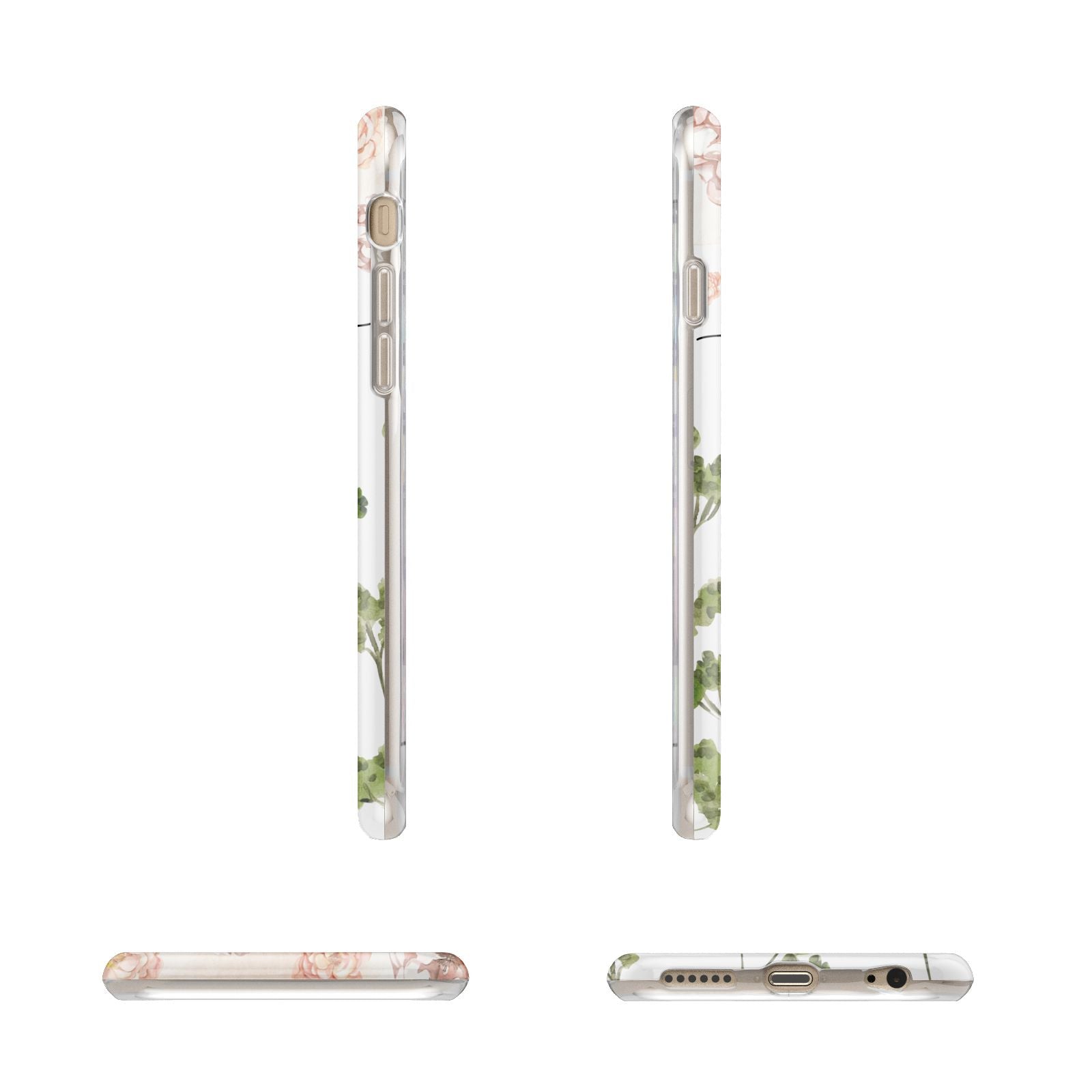 Personalised Names Flowers Apple iPhone 6 3D Wrap Tough Case Alternative Image Angles