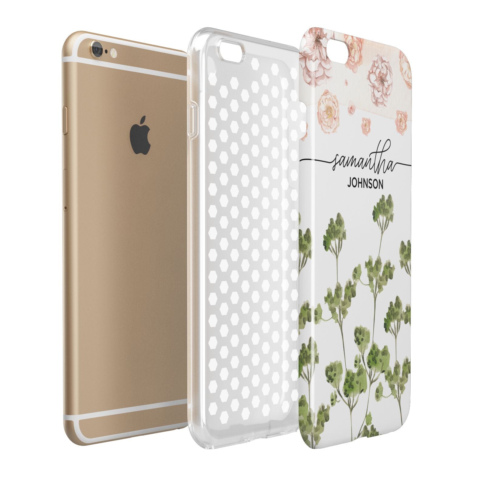Personalised Names Flowers Apple iPhone 6 Plus 3D Tough Case Expand Detail Image