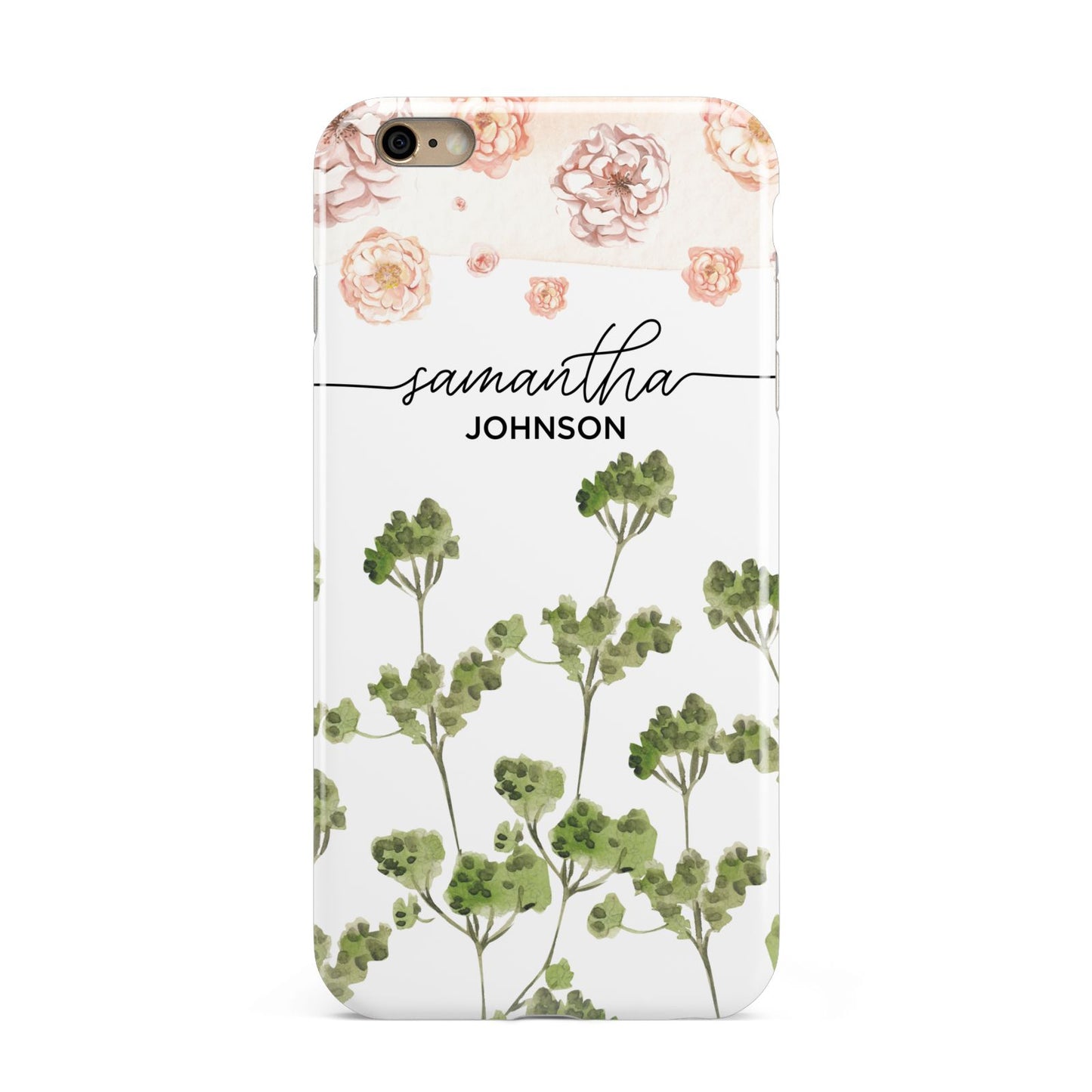 Personalised Names Flowers Apple iPhone 6 Plus 3D Tough Case