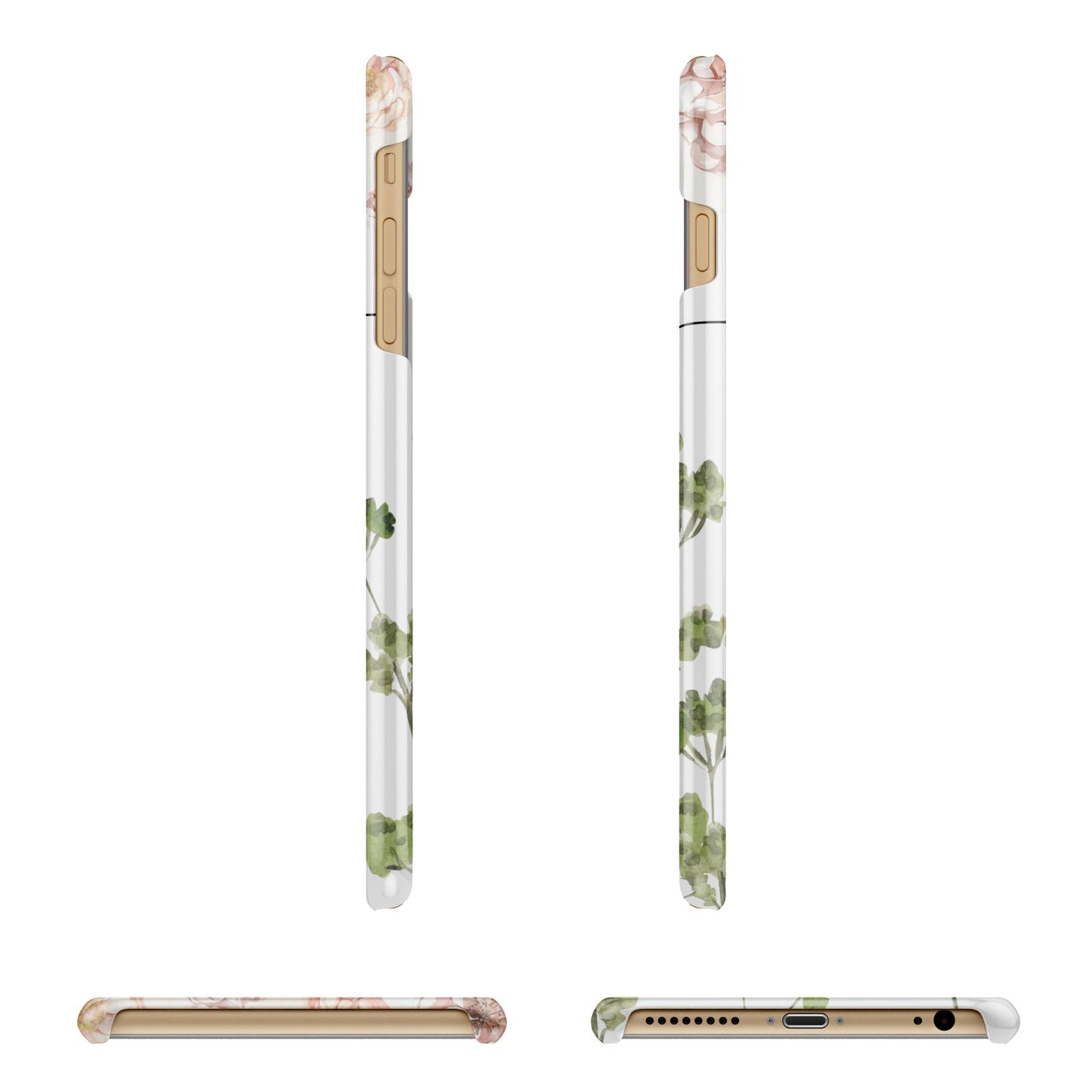 Personalised Names Flowers Apple iPhone 6 Plus 3D Wrap Snap Case Angled Images