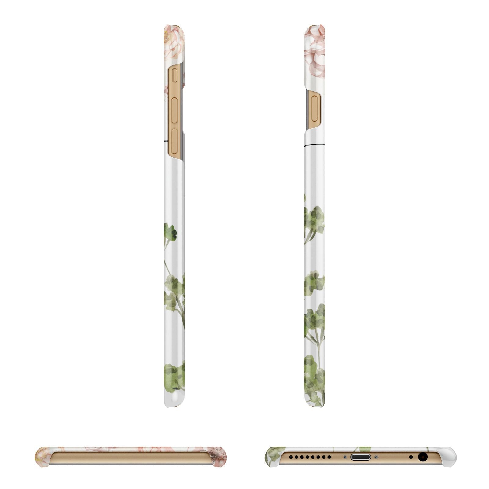 Personalised Names Flowers Apple iPhone 6 Plus 3D Wrap Snap Case Angled Images