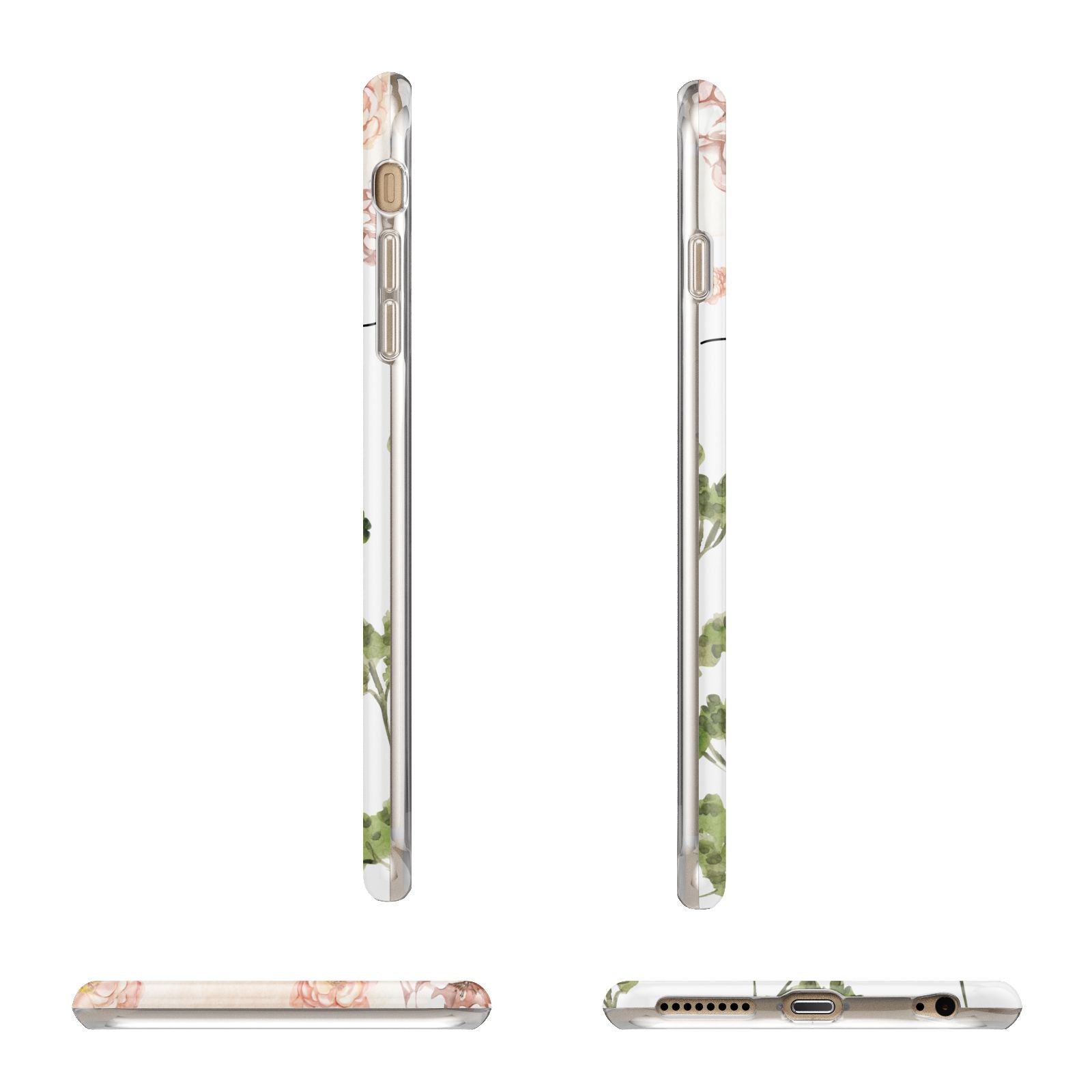 Personalised Names Flowers Apple iPhone 6 Plus 3D Wrap Tough Case Alternative Image Angles