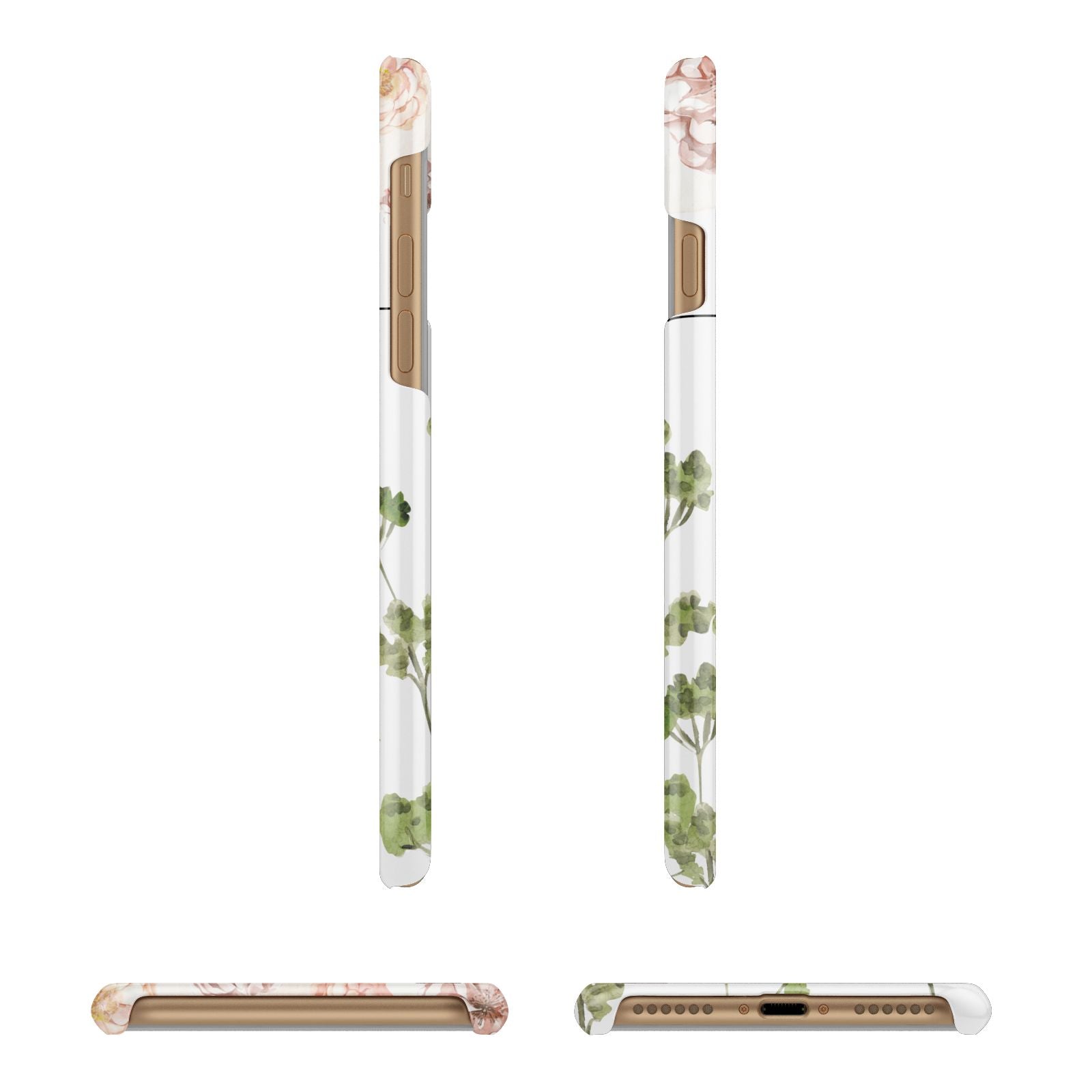 Personalised Names Flowers Apple iPhone 7 8 3D Wrap Snap Case Angled Images