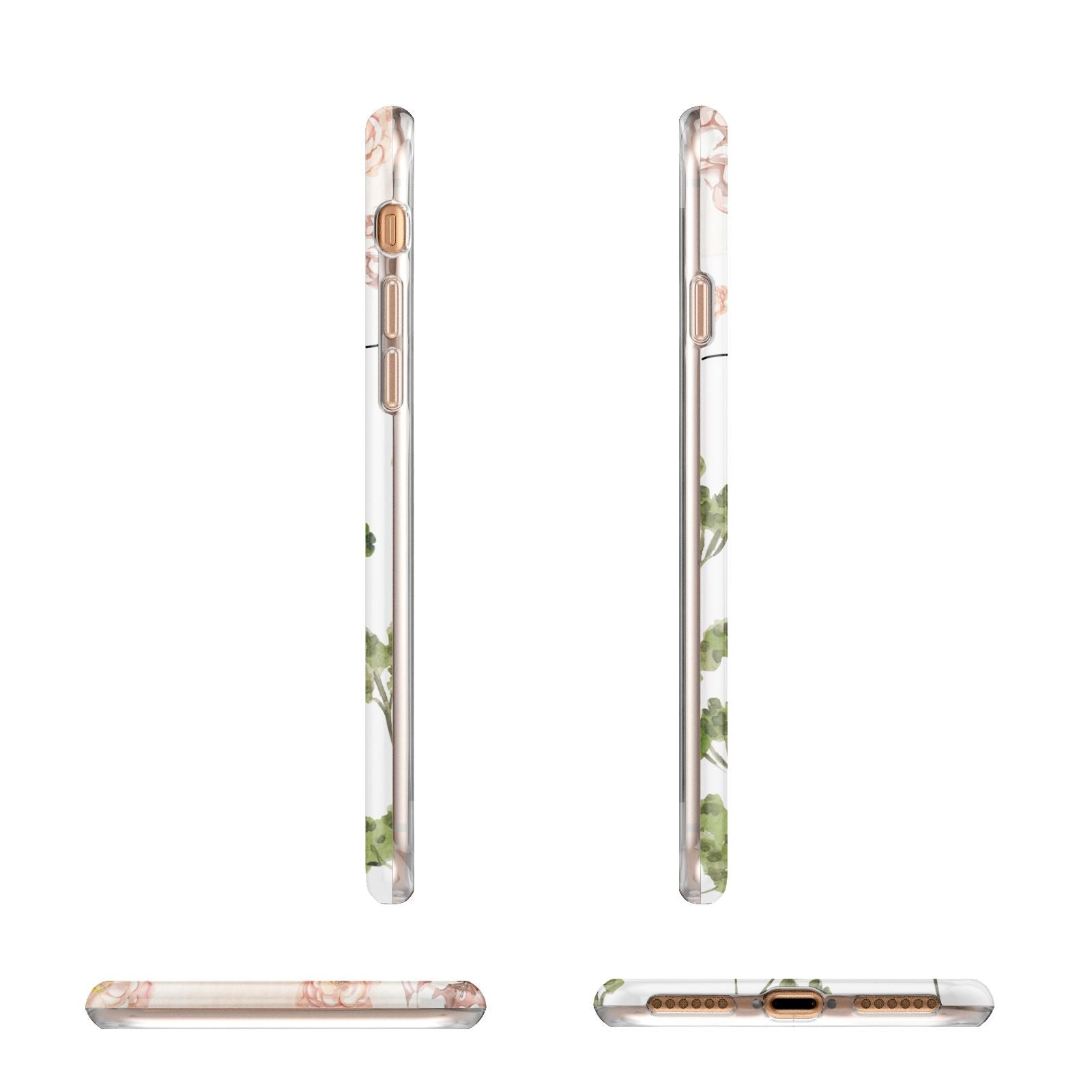 Personalised Names Flowers Apple iPhone 7 8 3D Wrap Tough Case Alternative Image Angles