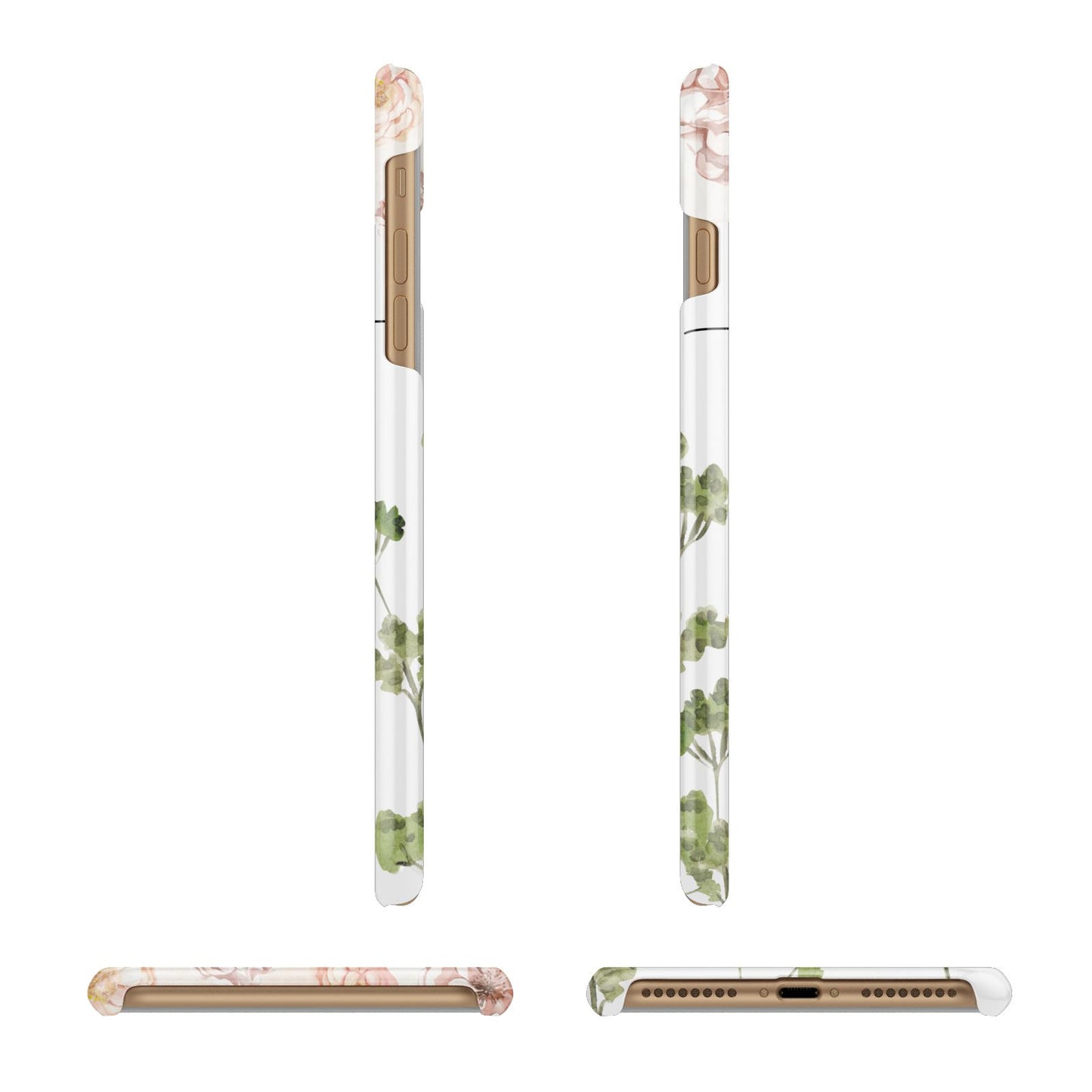 Personalised Names Flowers Apple iPhone 7 Plus 3D Wrap Snap Case Angled Images