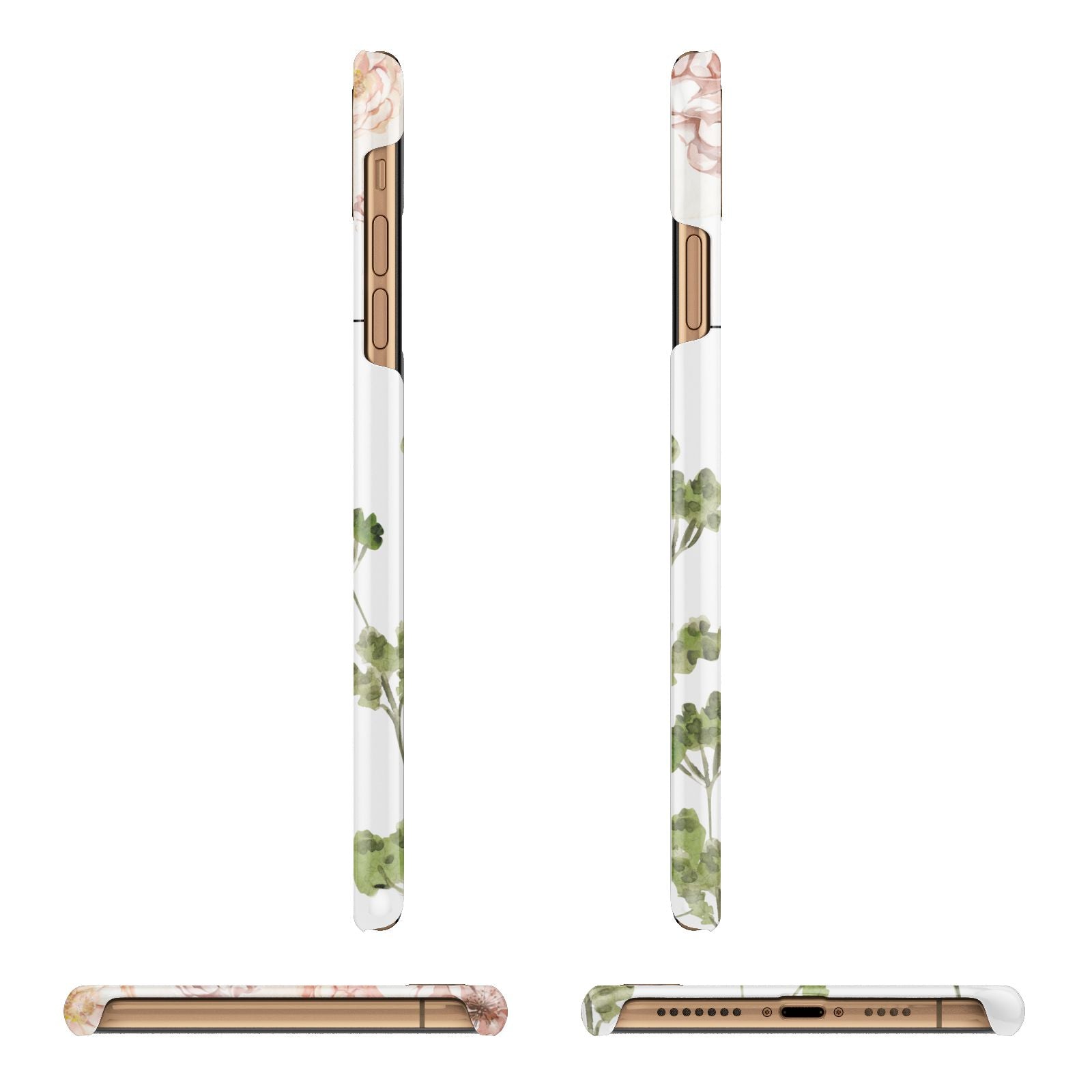 Personalised Names Flowers Apple iPhone Xs Max 3D Wrap Snap Case Angled Images