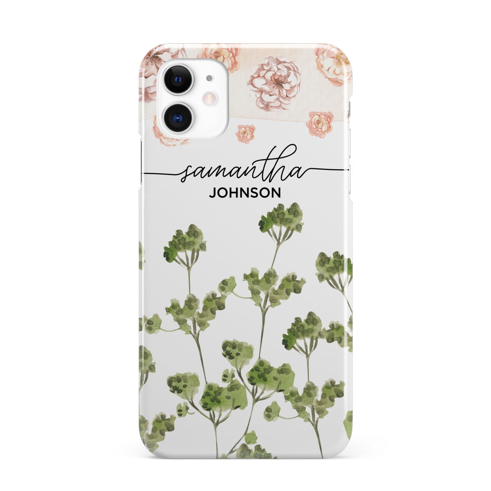 Personalised Names Flowers iPhone 11 3D Snap Case