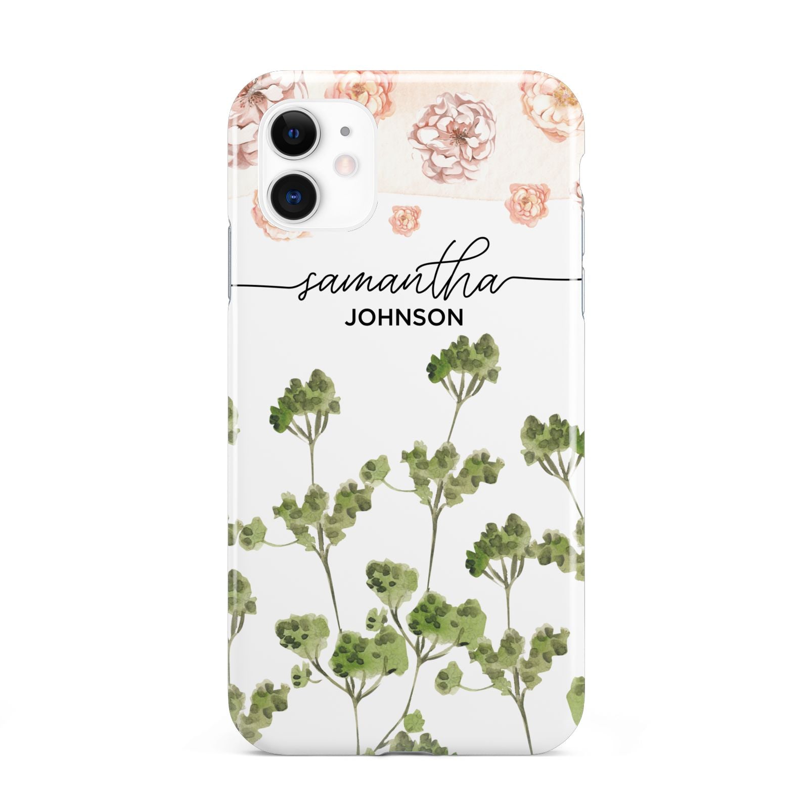 Personalised Names Flowers iPhone 11 3D Tough Case