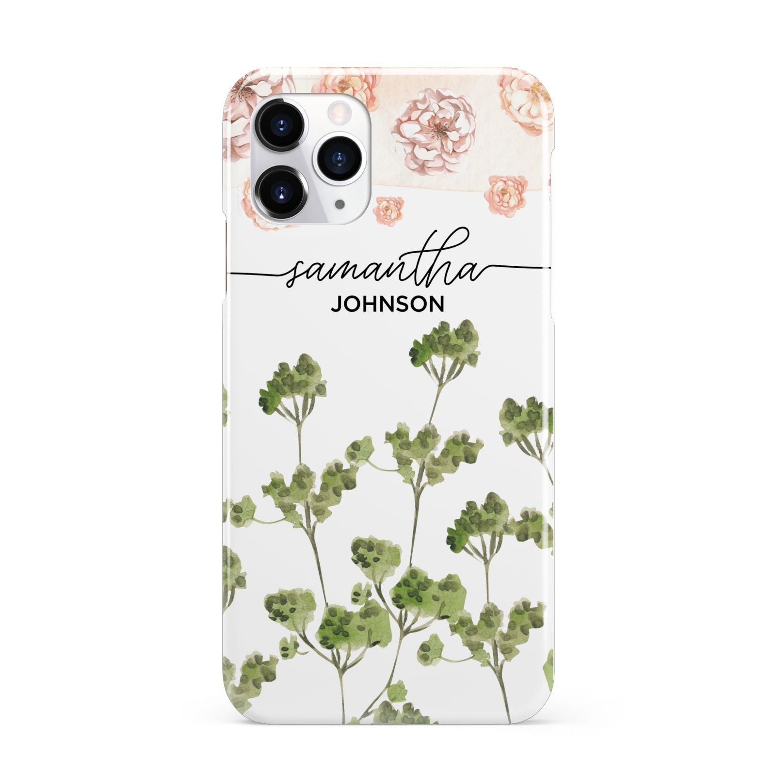 Personalised Names Flowers iPhone 11 Pro 3D Snap Case