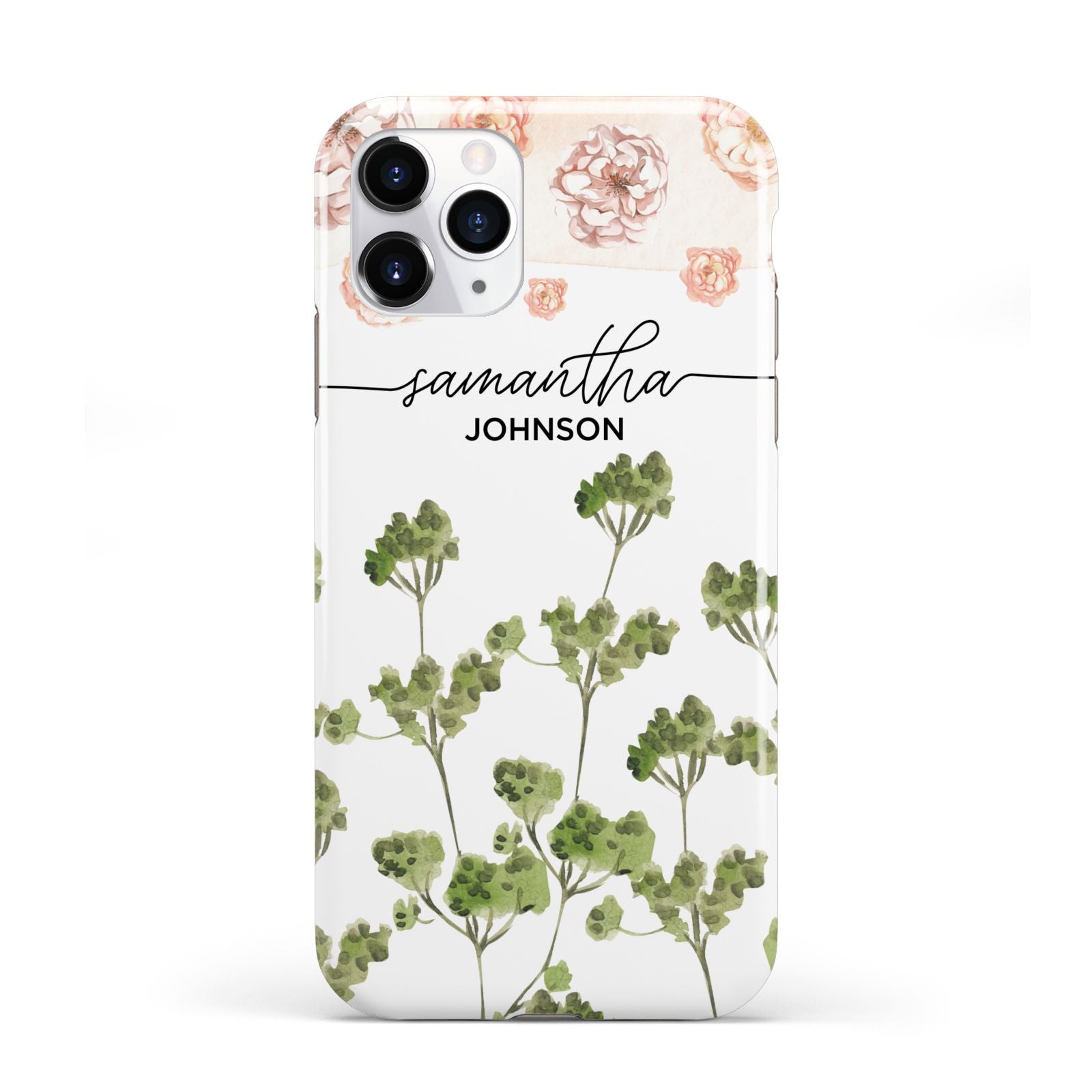 Personalised Names Flowers iPhone 11 Pro 3D Tough Case
