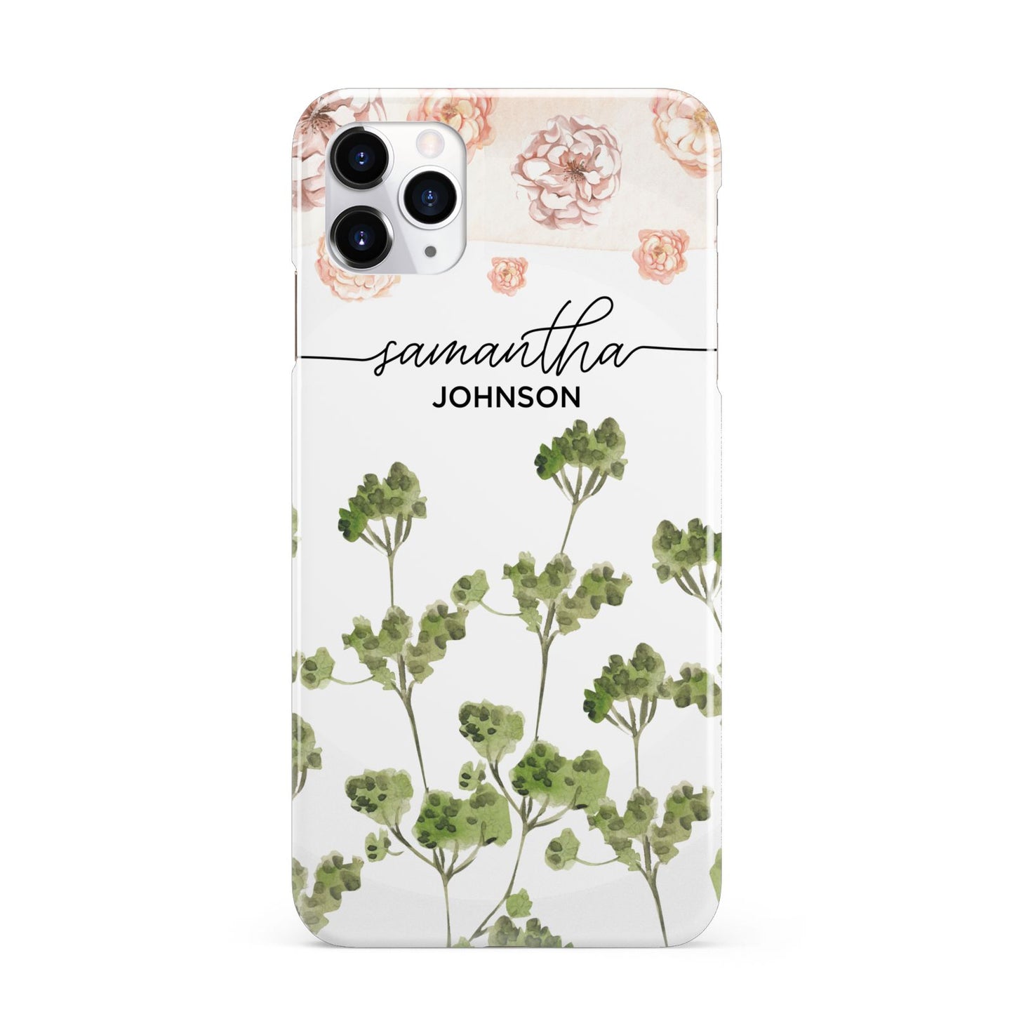 Personalised Names Flowers iPhone 11 Pro Max 3D Snap Case