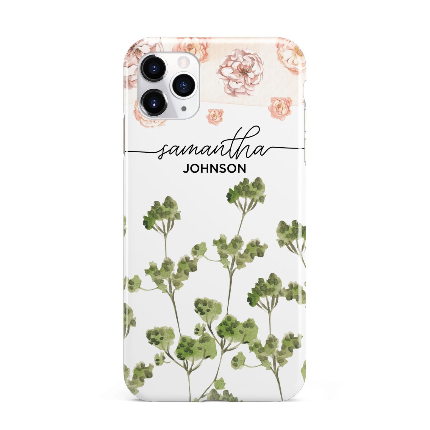 Personalised Names Flowers iPhone 11 Pro Max 3D Tough Case