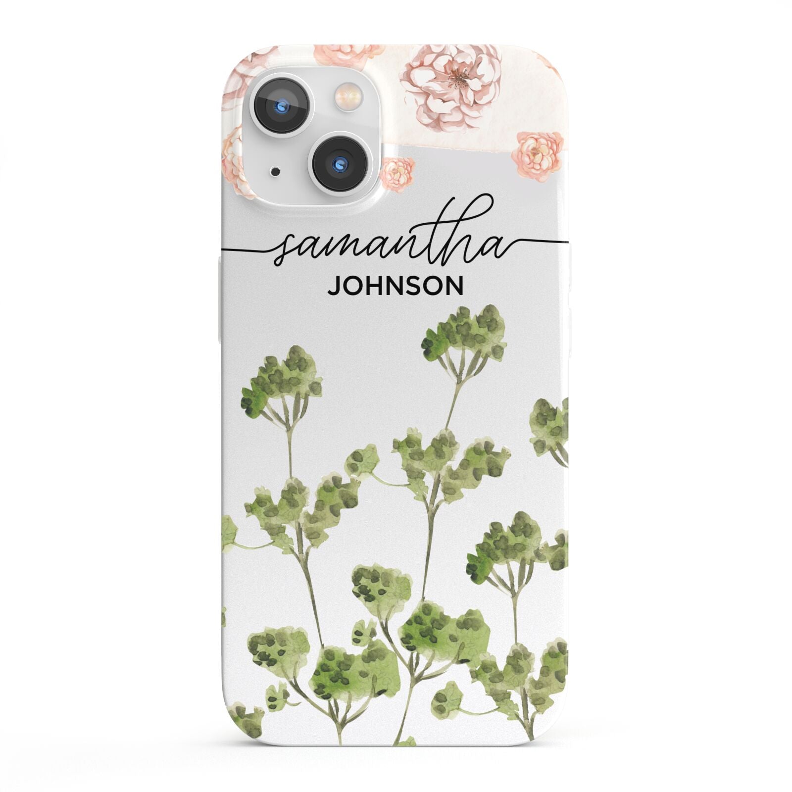 Personalised Names Flowers iPhone 13 Full Wrap 3D Snap Case