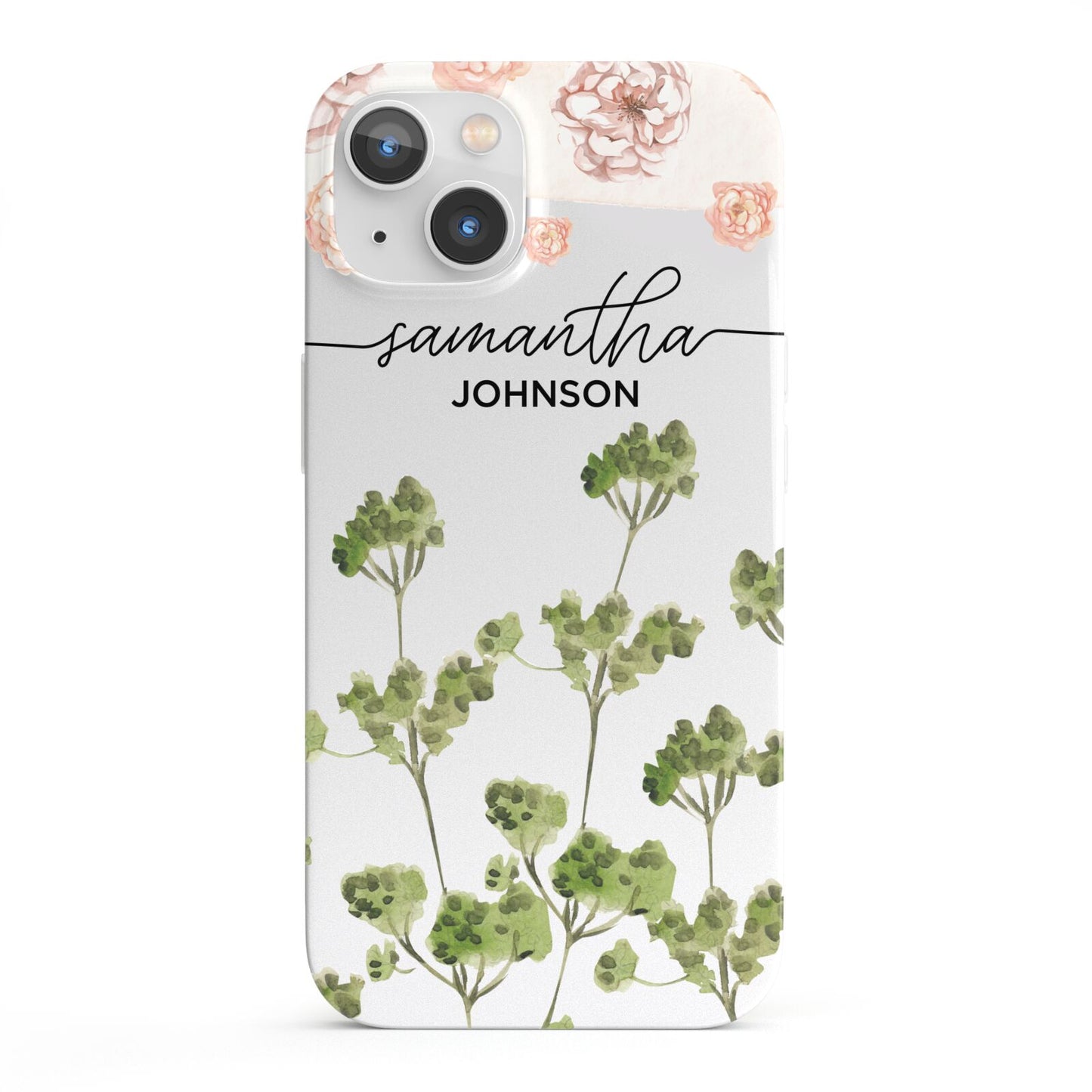 Personalised Names Flowers iPhone 13 Full Wrap 3D Snap Case