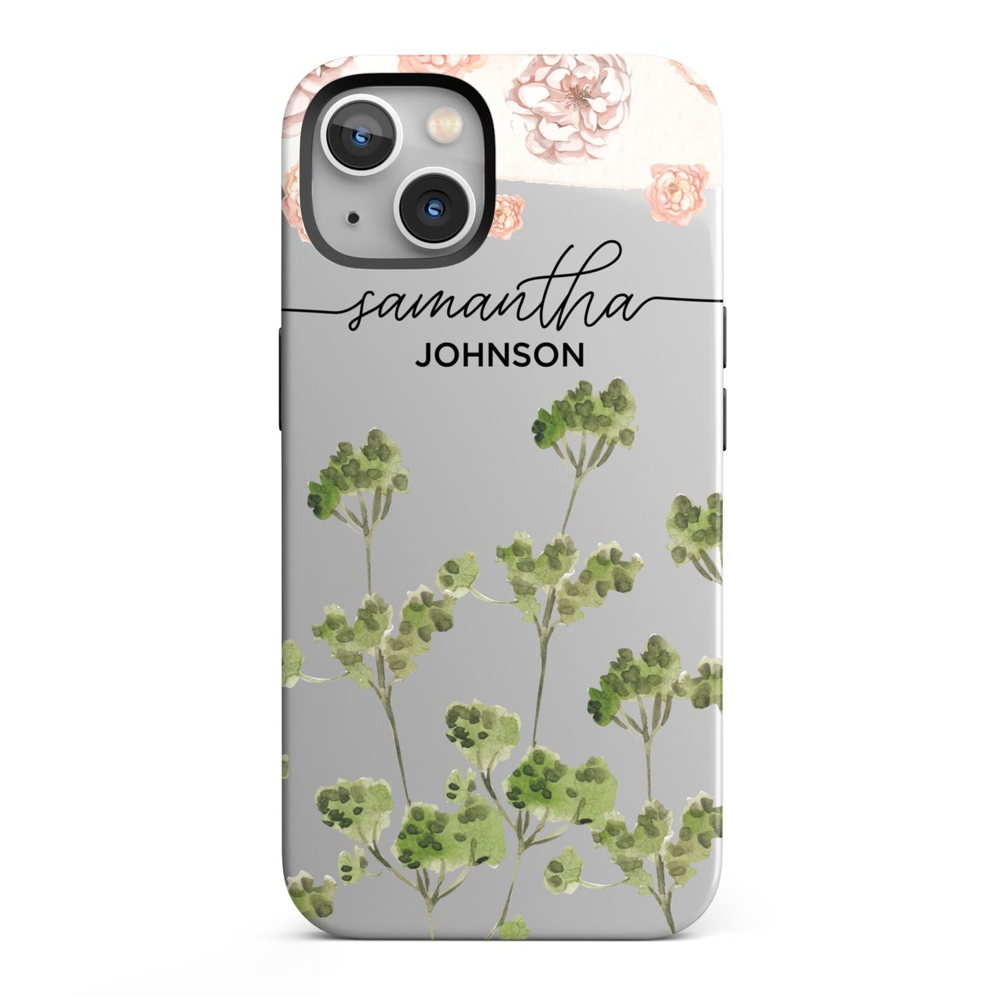 Personalised Names Flowers iPhone 13 Full Wrap 3D Tough Case