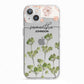 Personalised Names Flowers iPhone 13 TPU Impact Case with White Edges