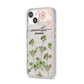 Personalised Names Flowers iPhone 14 Glitter Tough Case Starlight Angled Image