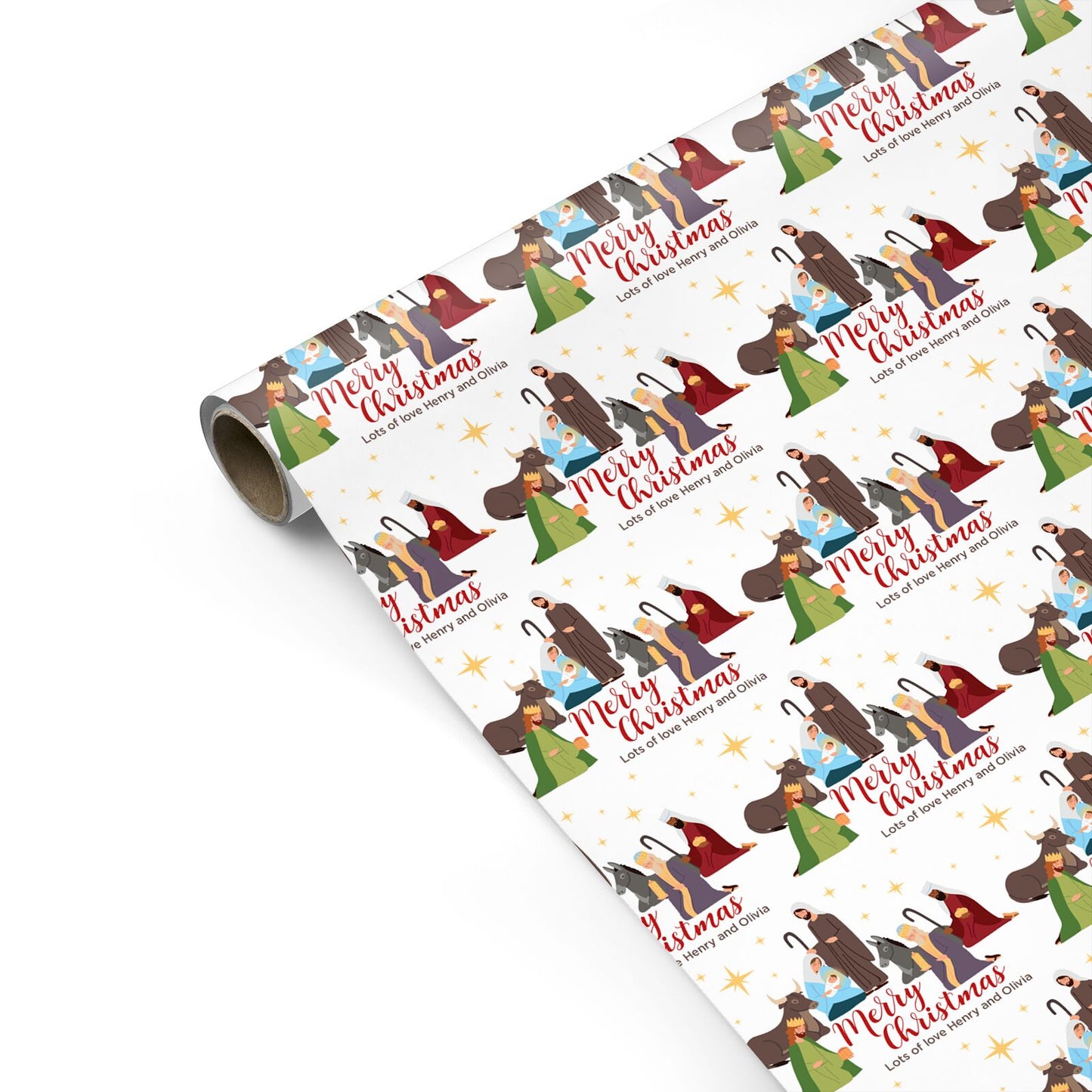 Personalised Nativity Scene Personalised Gift Wrap