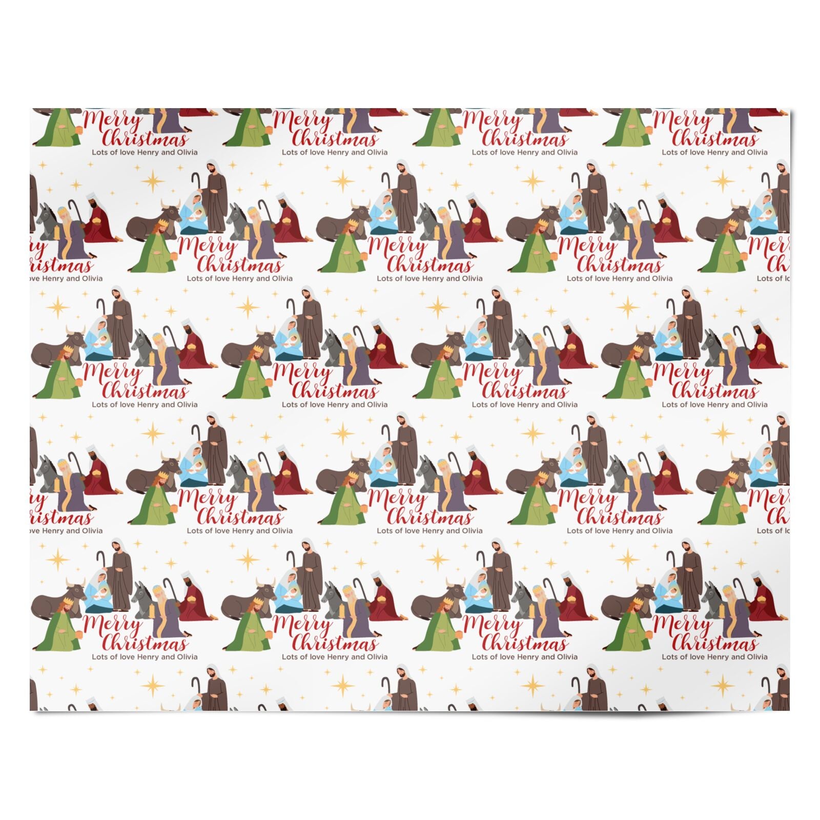 Personalised Nativity Scene Personalised Wrapping Paper Alternative
