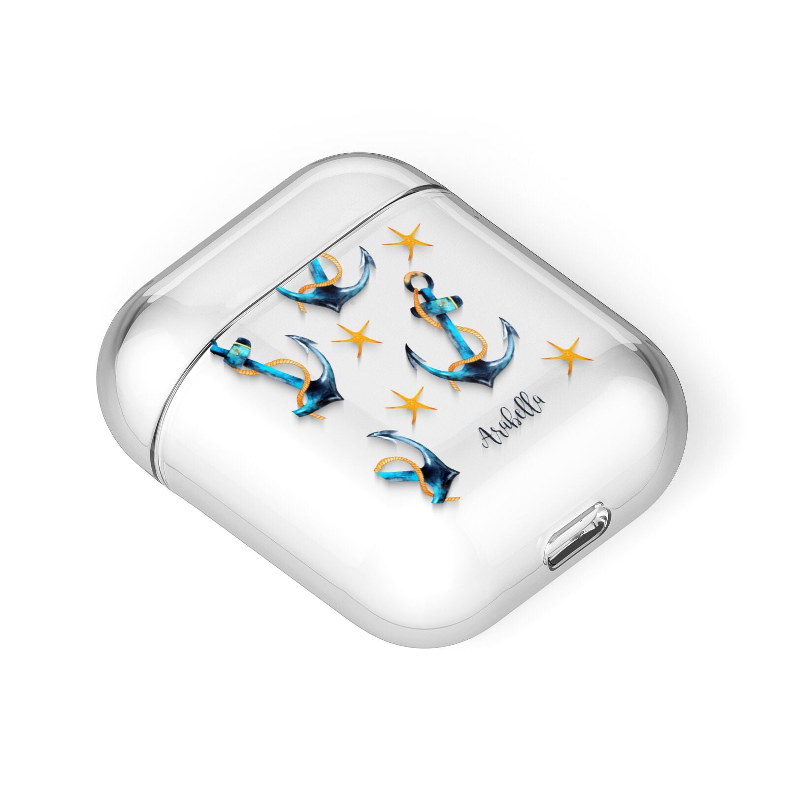 Personalised Nautical AirPods Case Laid Flat